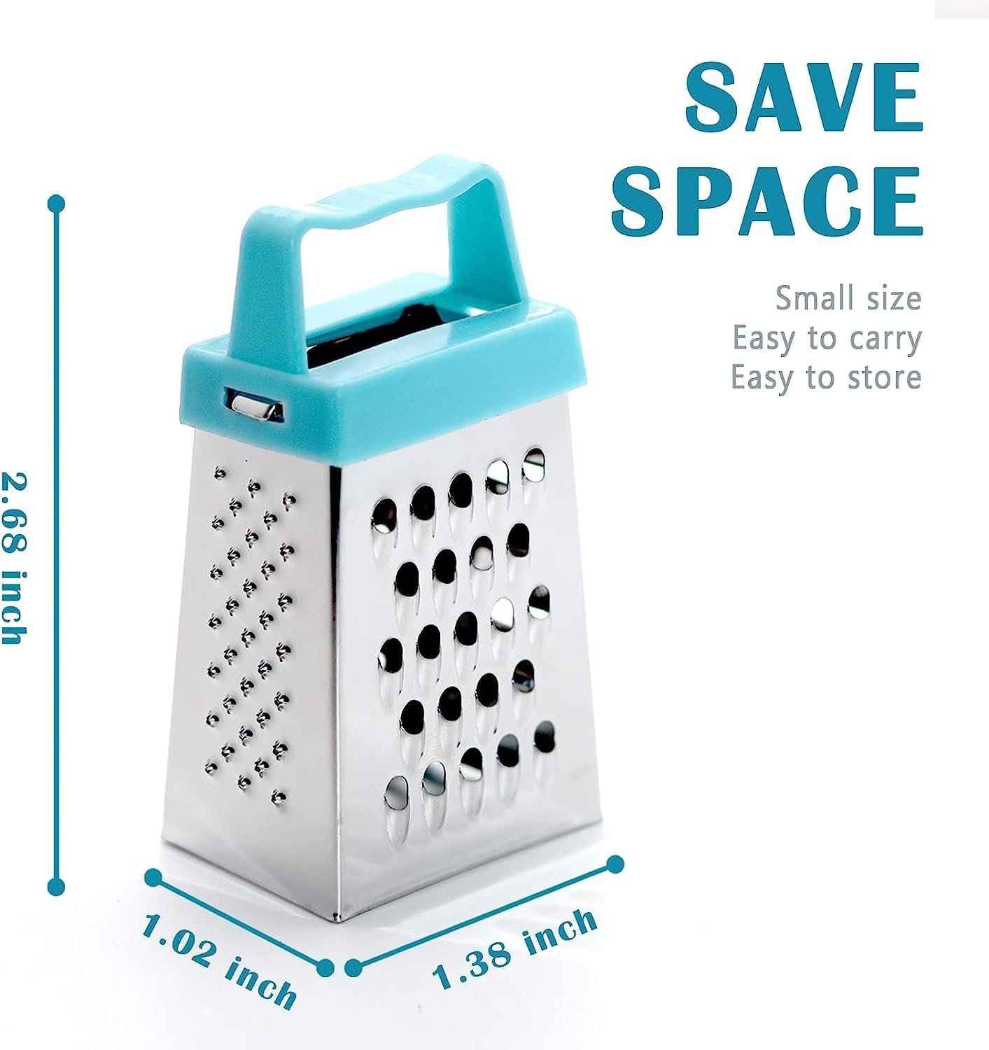 3Pcs Mini Cheese Grater, Professional Box Grater, Stainless Steel with 4 Sides, Small Box Graters for Kitchen Slicer Cheese/Ginger/Vegetable