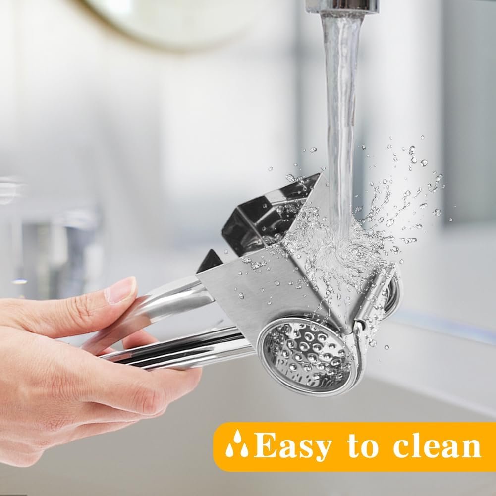 4 in 1 Rotary Cheese Grater, Parmesan Cheese Grater, Cheese Grater with Handle, 4 Blades and 1 Cheese Slicer, Stainless Steel Manual Handheld Grater for Grating Hard Cheese Chocolate 4 in 1 Rotary Cheese Grater, Parmesan Cheese Grater, Cheese Grater with Handle, 4 Blades and 1 Cheese Slicer, Stainless Steel Manual Handheld Grater for Grating Hard Cheese Chocolate