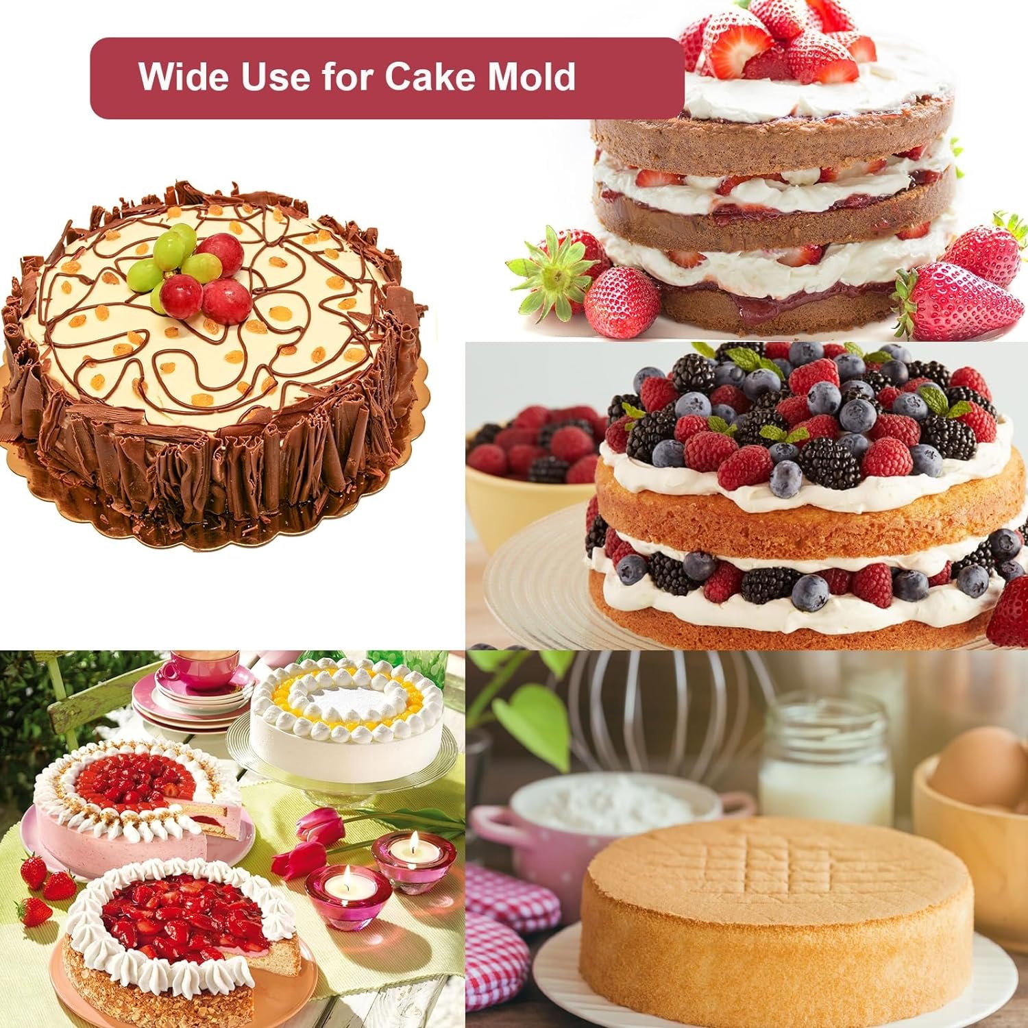 4 inch Silicone Round Cake Pans Set of 4, Non-stick Easy Releasing Mini Cake Pans, Flexible BPA Free Silicone Baking Mold Pans for Layer Cake, Mini Cake Pizza, Cheese Cake, Chocolate Cake