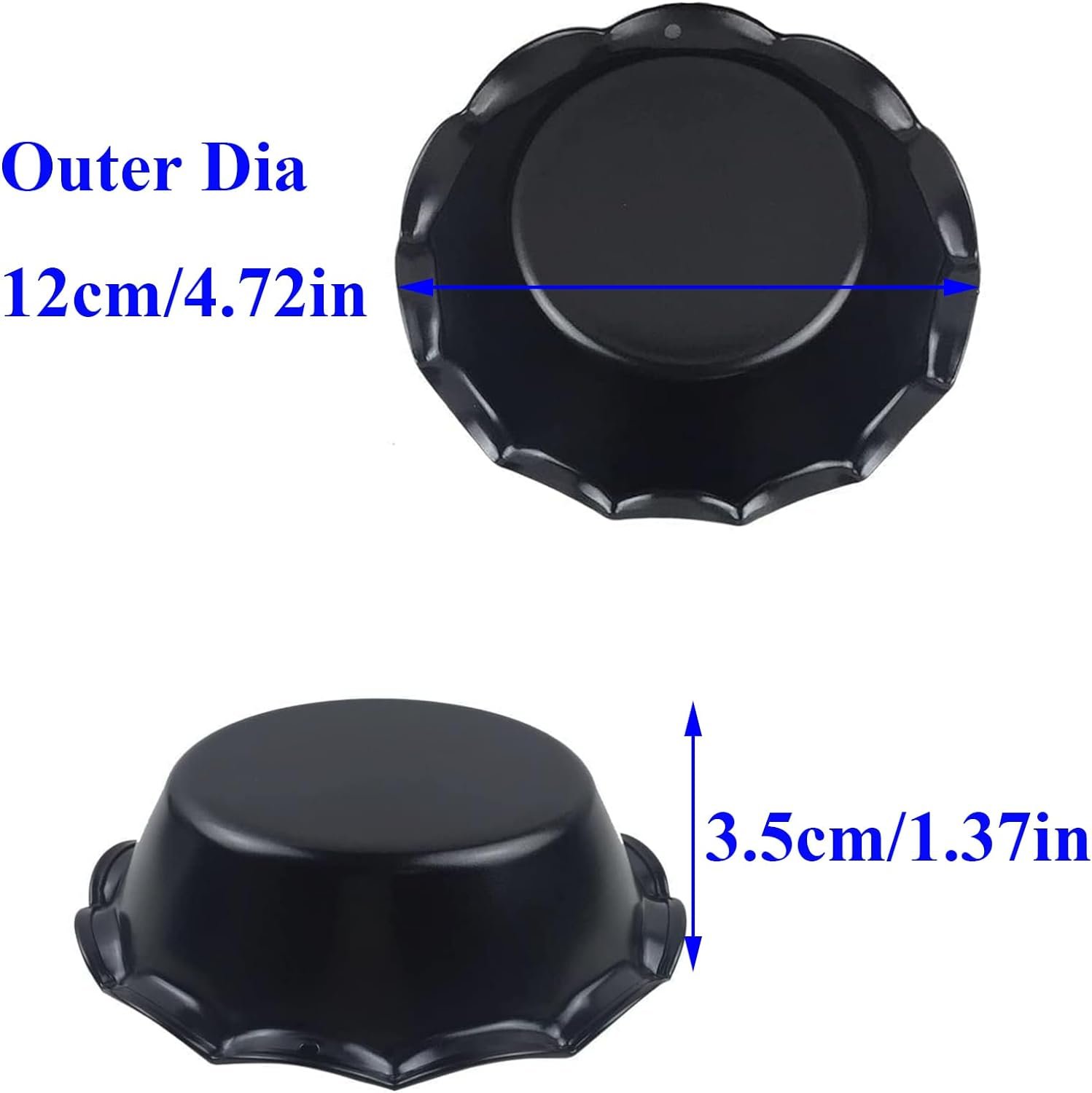 4 Pack Carbon Steel Reusable Mini Pie Pans, 5 inch Nonstick Small Pie Plate Baking Dish, 8 oz Ruffled Edge Individual Round Bakeware for Toaster Oven Air Fryer Insta Pot,for Pie Tart Desserts