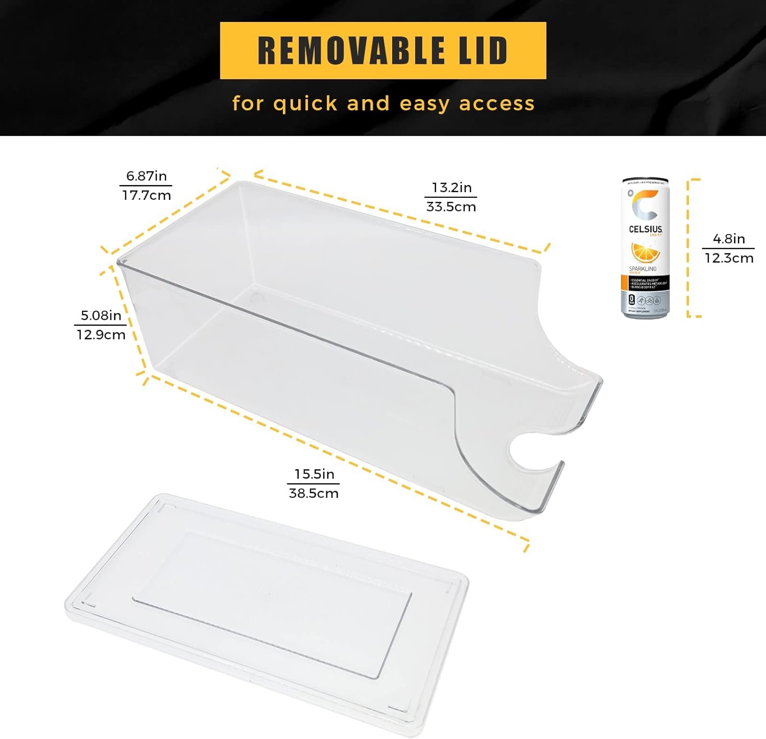 4 Pack Skinny Can Organizer for Refrigerator, Stackable Tall Skinny Soda Pop Can Holder Dispenser with Lid for Fridge Pantry Rack Freezer, Clear Plastic Storage Bins-Holds 12 Slim Cans Each 4 Pack Skinny Can Organizer for Refrigerator, Stackable Tall Skinny Soda Pop Can Holder Dispenser with Lid for Fridge Pantry Rack Freezer, Clear Plastic Storage Bins-Holds 12 Slim Cans Each