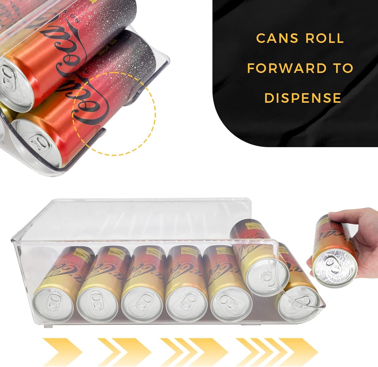 4 Pack Skinny Can Organizer for Refrigerator, Stackable Tall Skinny Soda Pop Can Holder Dispenser with Lid for Fridge Pantry Rack Freezer, Clear Plastic Storage Bins-Holds 12 Slim Cans Each 4 Pack Skinny Can Organizer for Refrigerator, Stackable Tall Skinny Soda Pop Can Holder Dispenser with Lid for Fridge Pantry Rack Freezer, Clear Plastic Storage Bins-Holds 12 Slim Cans Each