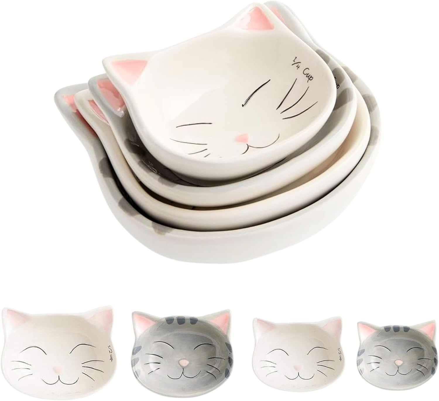 4-pcs-adorable-cat-ceramic-measuring-cups-set-cute-measuring-cup-set-for-kitchen-gadget-space-saving-kitchen-baking-set- - Cooking Appliance World