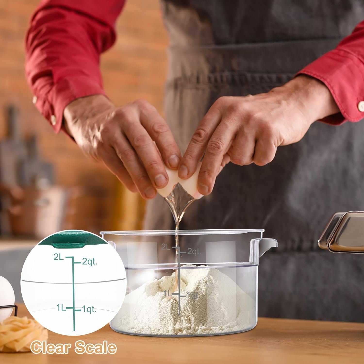 4 Pcs Food Storage Container with Lids Set Proof Dough Round Clear Commercial Containers with Scales and Handles for Bread Dough Rise Home Restaurant Food Storage(1 Qt 2 Qt 4 Qt 6 Qt) 4 Pcs Food Storage Container with Lids Set Proof Dough Round Clear Commercial Containers with Scales and Handles for Bread Dough Rise Home Restaurant Food Storage(1 Qt 2 Qt 4 Qt 6 Qt)