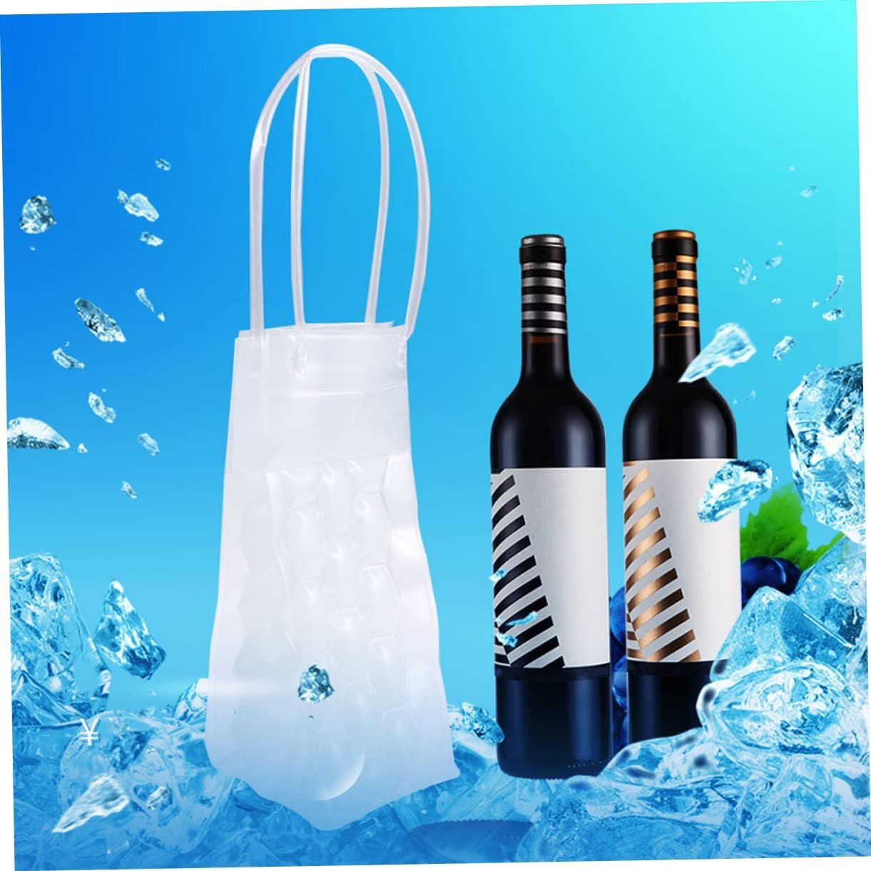 4 Pcs Wine Chiller Ice Carrier Wine Cooler Bag Ice Cooling Bottle Bag Wine Bottle Cooling Carrier Bottle Ice Bag Wine Bag with Handles Wine Cooling Bag Wine Cabinet Gel