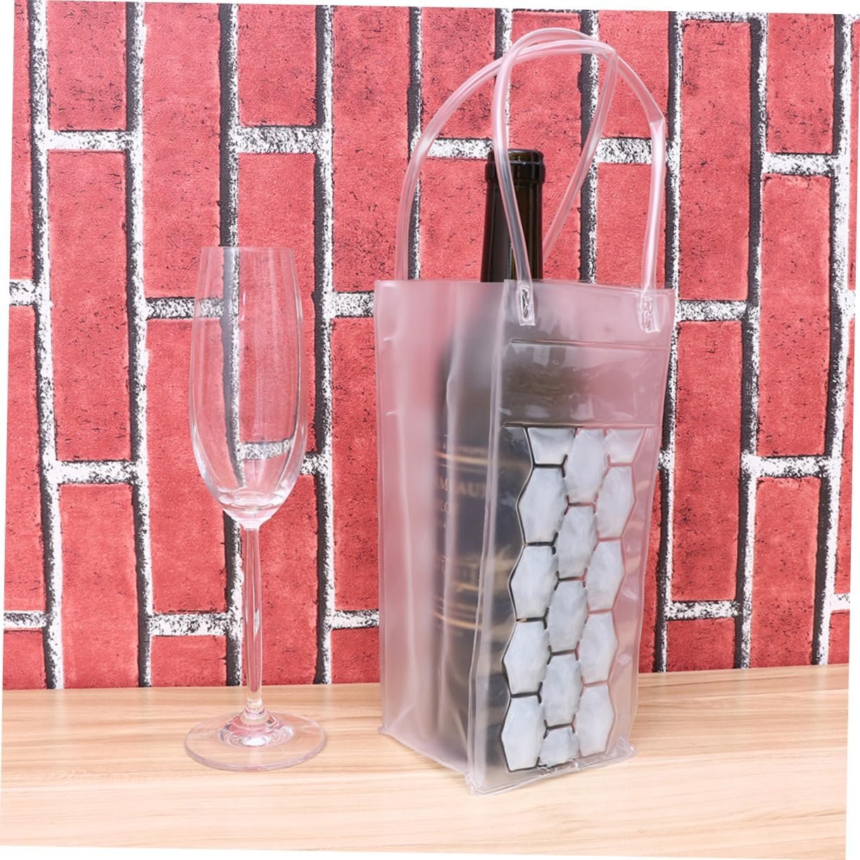 4 Pcs Wine Chiller Ice Carrier Wine Cooler Bag Ice Cooling Bottle Bag Wine Bottle Cooling Carrier Bottle Ice Bag Wine Bag with Handles Wine Cooling Bag Wine Cabinet Gel
