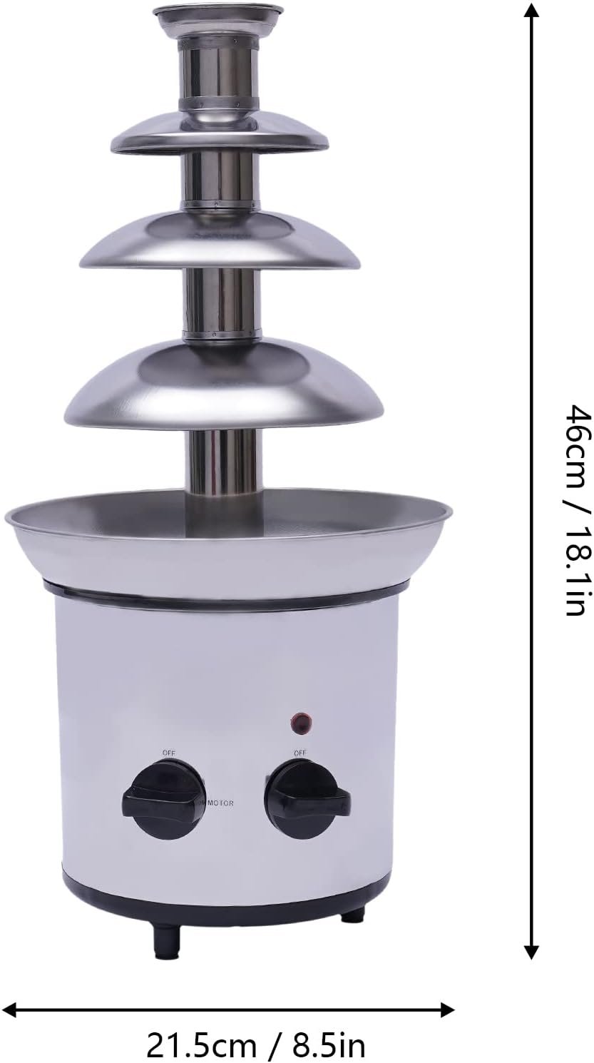 4 Tiers Chocolate Fountain Machine,Commercial Stainless Steel Hot Luxury Chocolate Cream Fountain Kit NEW