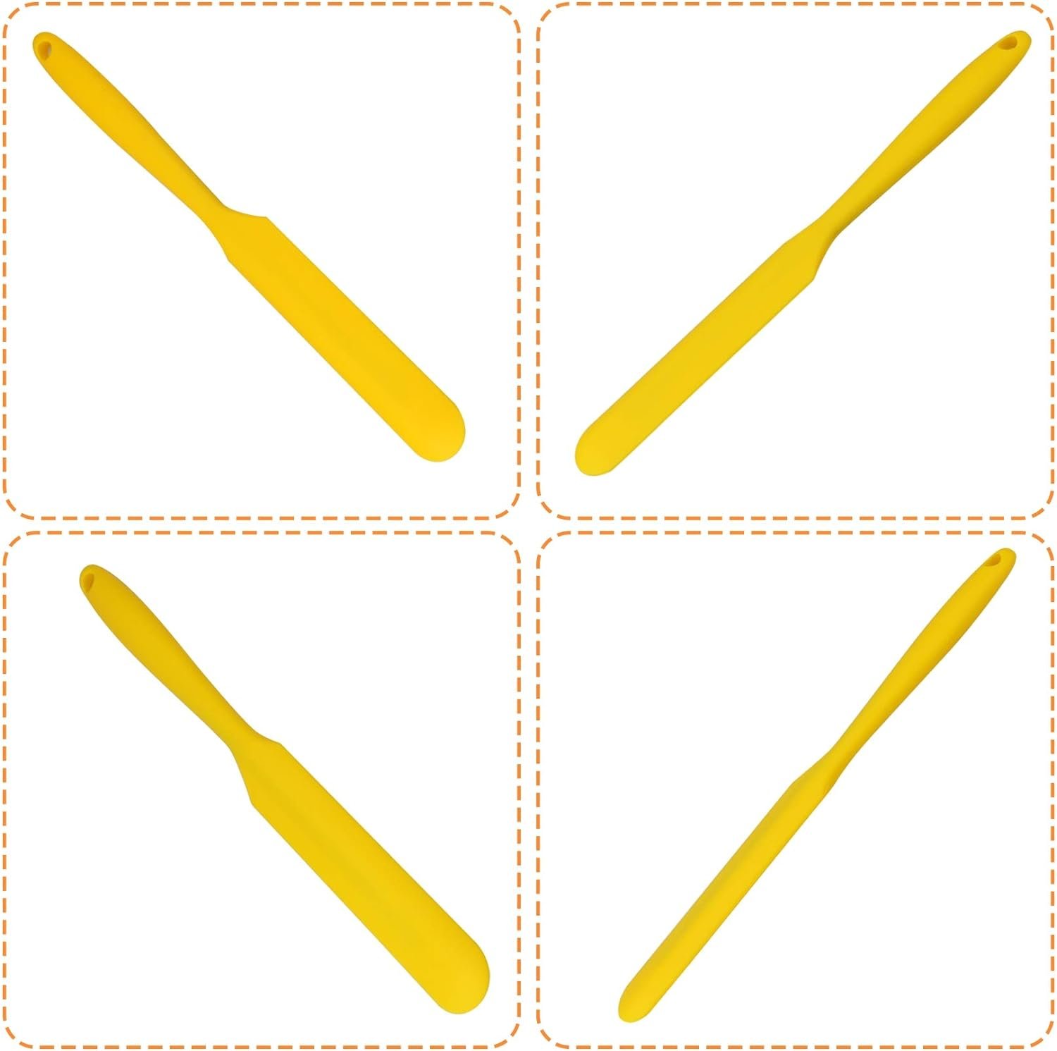 4pcs Silicone Spatula Set Heat Resistant Cake Cream Butter Spatulas Mixing Batter Scraper Non-Stick Flexible Baking Cooking Tool 4 Colors (multicolor)