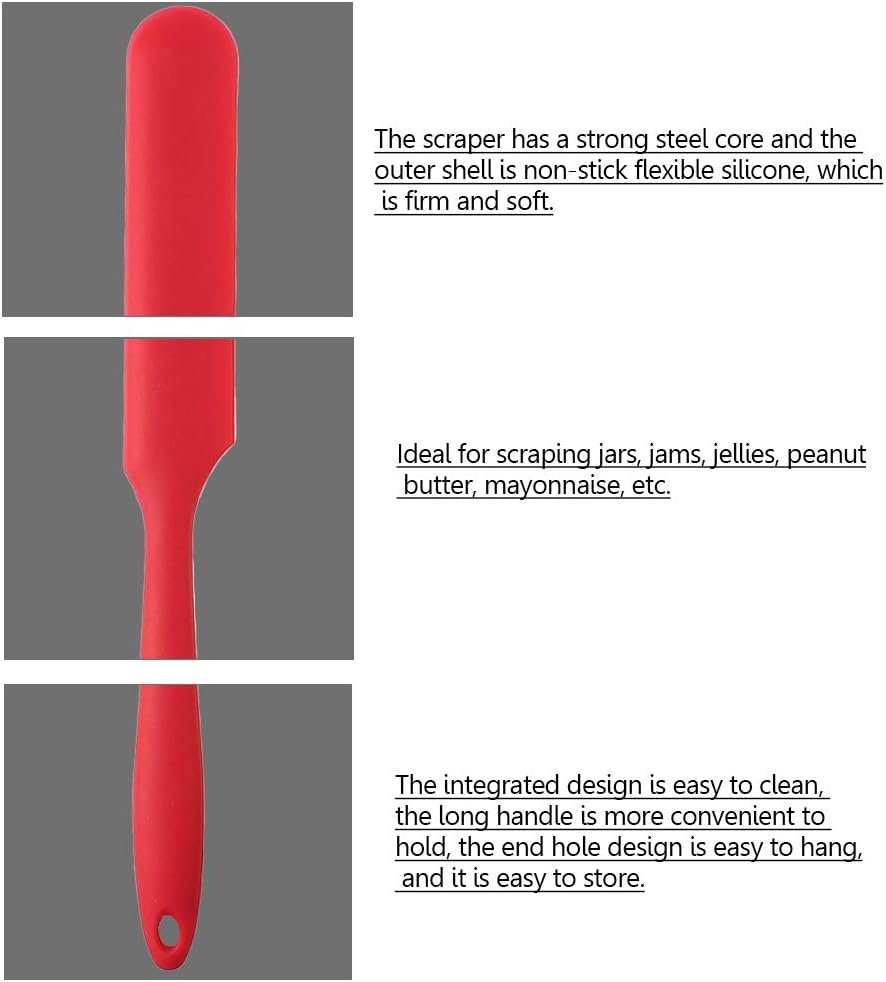 4pcs Silicone Spatula Set Heat Resistant Cake Cream Butter Spatulas Mixing Batter Scraper Non-Stick Flexible Baking Cooking Tool 4 Colors (multicolor)