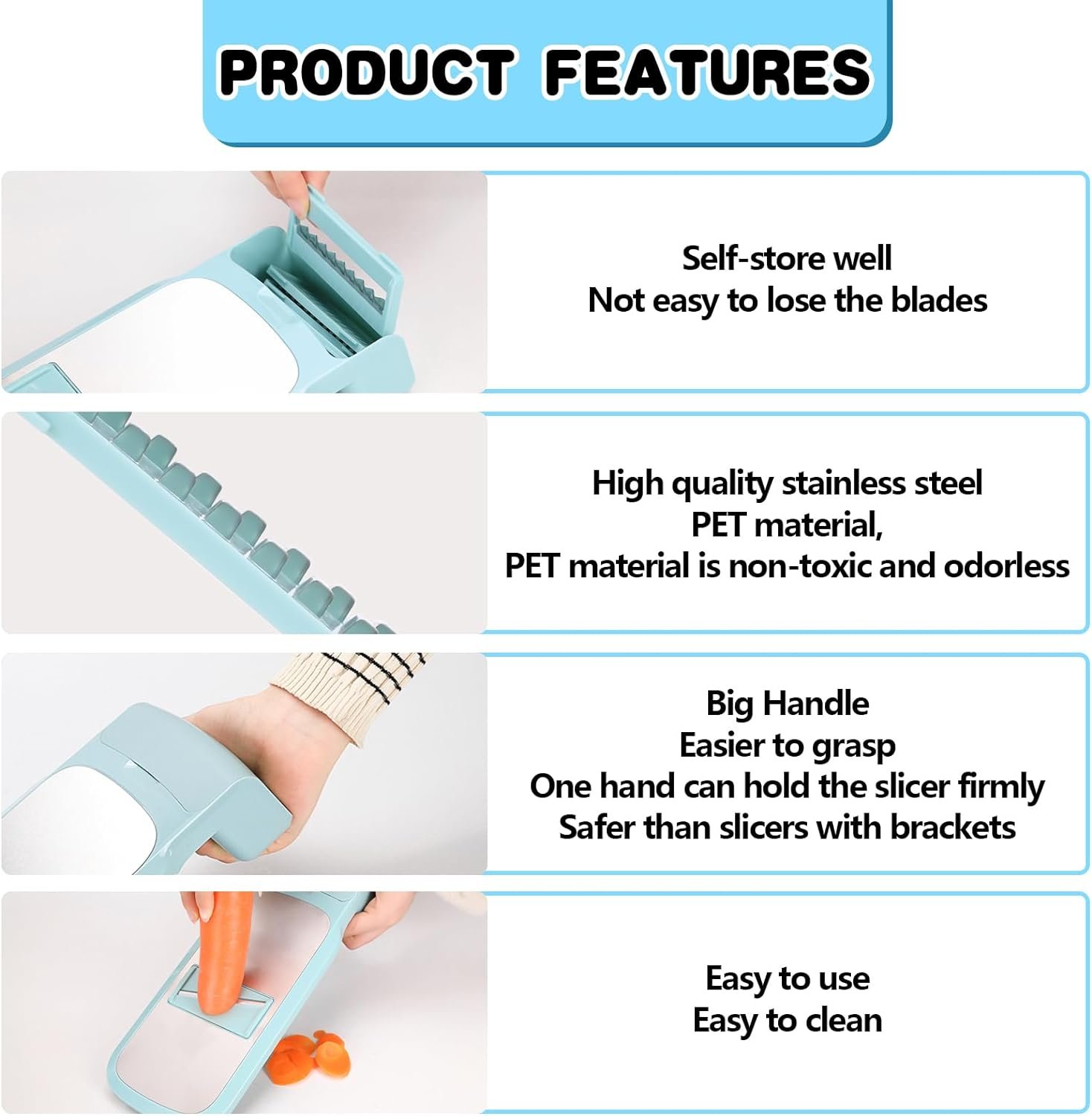 5 in 1 Adjustable Mandoline Food Slicer for Kitchen Removable Blade Grip Handle Multipurpose Mandoline Chopper Potato Slicer Fruit Vegetable Cheese Onion Slicer Maker Grater(Khaki)