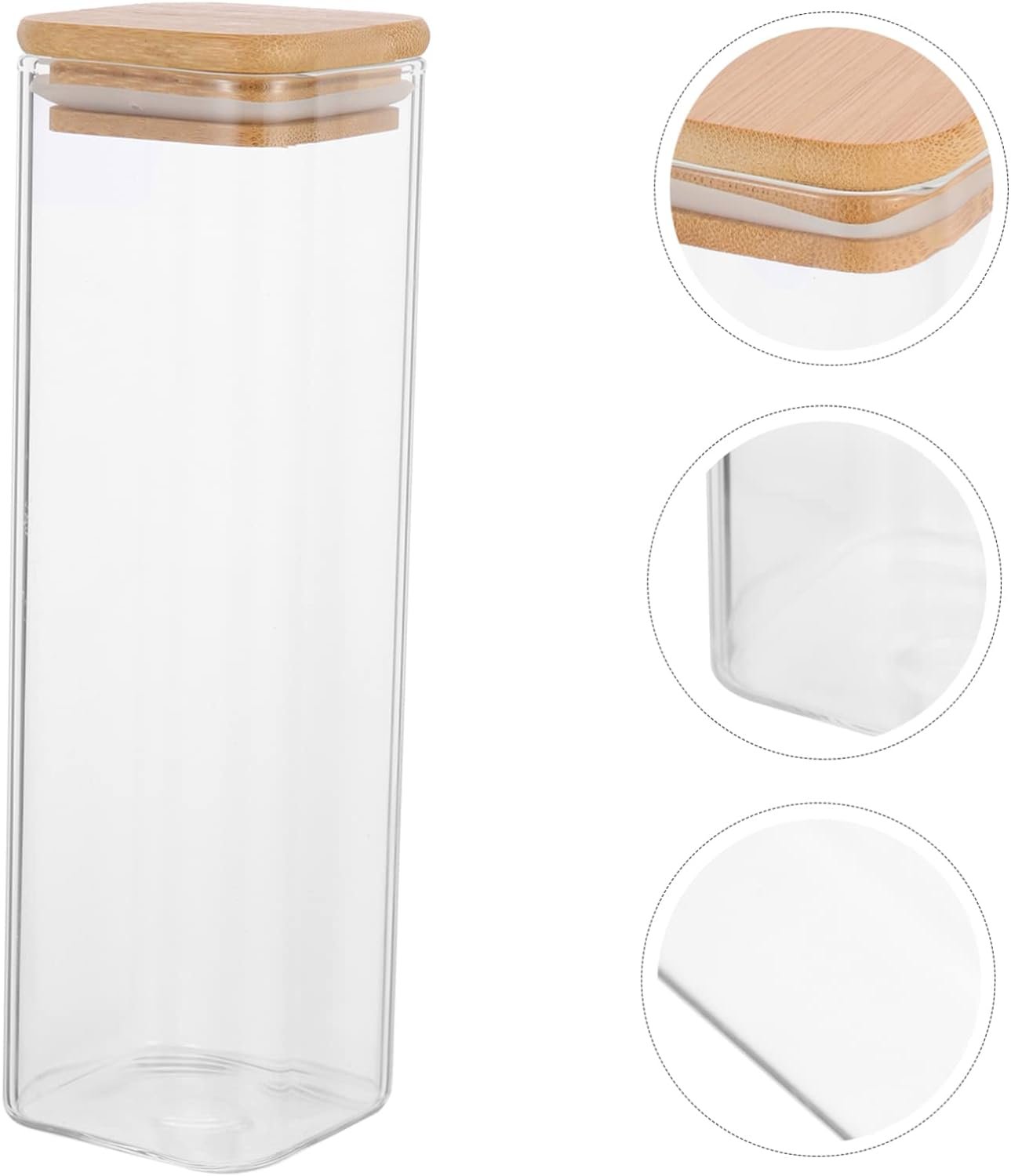 5pcs Glass Jar with Lid Glass Pantry Jars Storage Jars with Lids Glass Kitchen Canisters Coffee Container Wood Lid Glass Jar Glass Cups Beer Can Glass Cereals Food