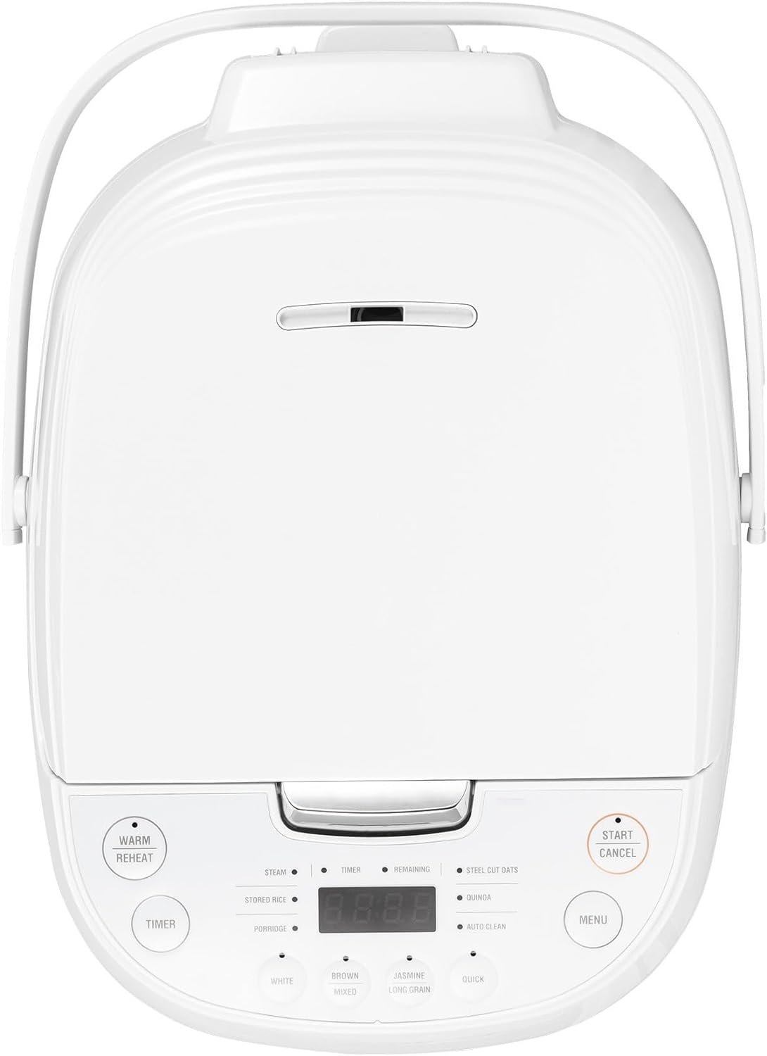 6 cup (uncooked)/12 cup (cooked) Rice Cooker, 10 Menu Options: Oatmeal, Brown Rice  More, Touch-Screen, Nonstick Inner Pot, White/Silver 6 cup (uncooked)/12 cup (cooked) Rice Cooker, 10 Menu Options: Oatmeal, Brown Rice  More, Touch-Screen, Nonstick Inner Pot, White/Silver