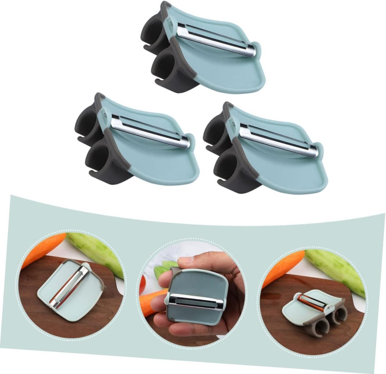 6 Pcs Finger Melon Grater Rope Line Mango Slicer Melon Planer Peeler Finger Cucumbers Peeler Peach Vegetable Peeler Vegetable Fruit Peelers Tpr Stainless Steel To Rotate Can Opener