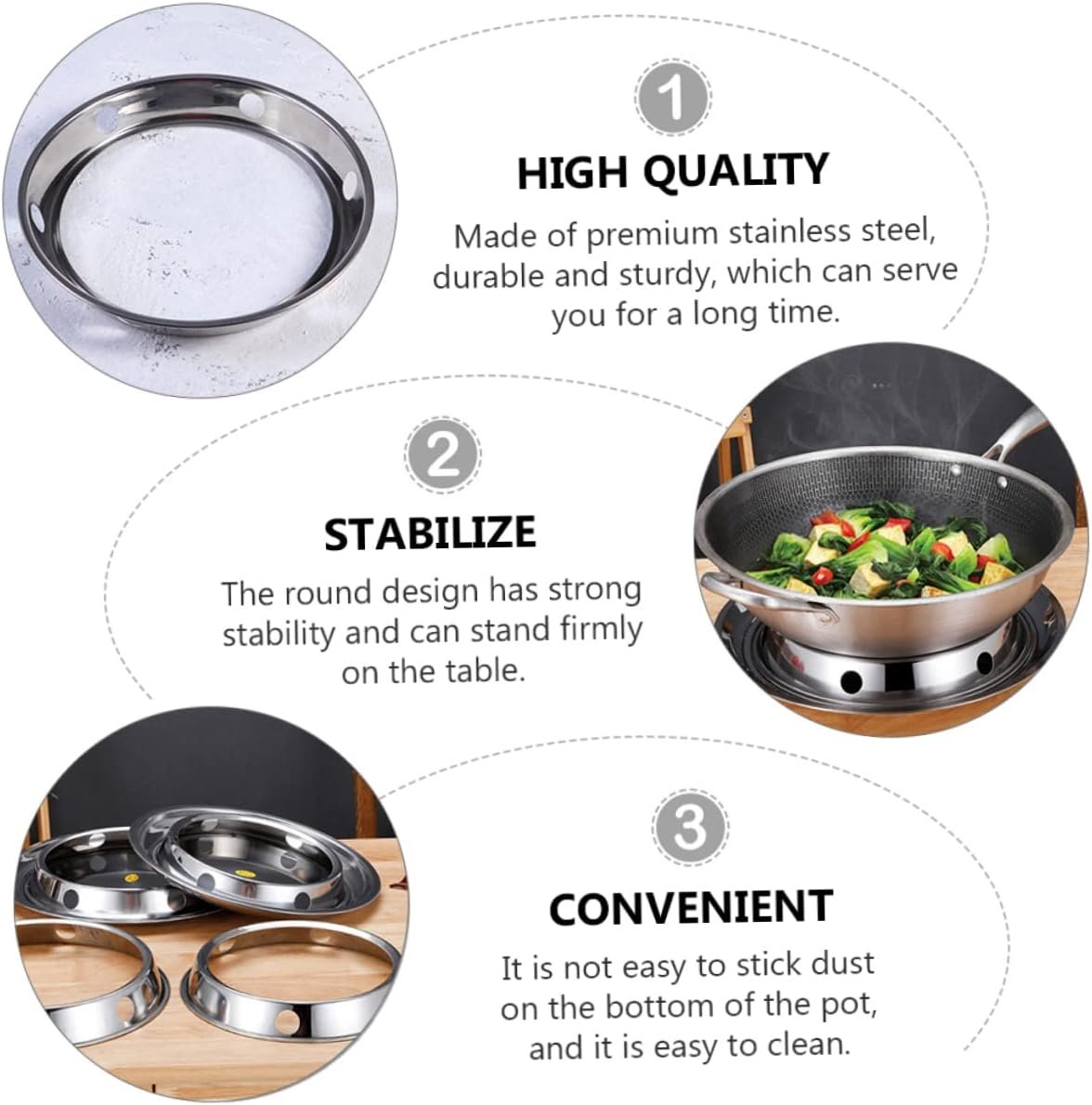 6 Pcs Wok Rack Trivet Heat-proof Wok Stand Wok for Induction Cooktop Heat- Pot Stand Pot Rack Wok Stove Ring Stove Stand Rack Wok Burner Ring Wok Ring Bracket Stainless Steel Steam 6 Pcs Wok Rack Trivet Heat-proof Wok Stand Wok for Induction Cooktop Heat- Pot Stand Pot Rack Wok Stove Ring Stove Stand Rack Wok Burner Ring Wok Ring Bracket Stainless Steel Steam