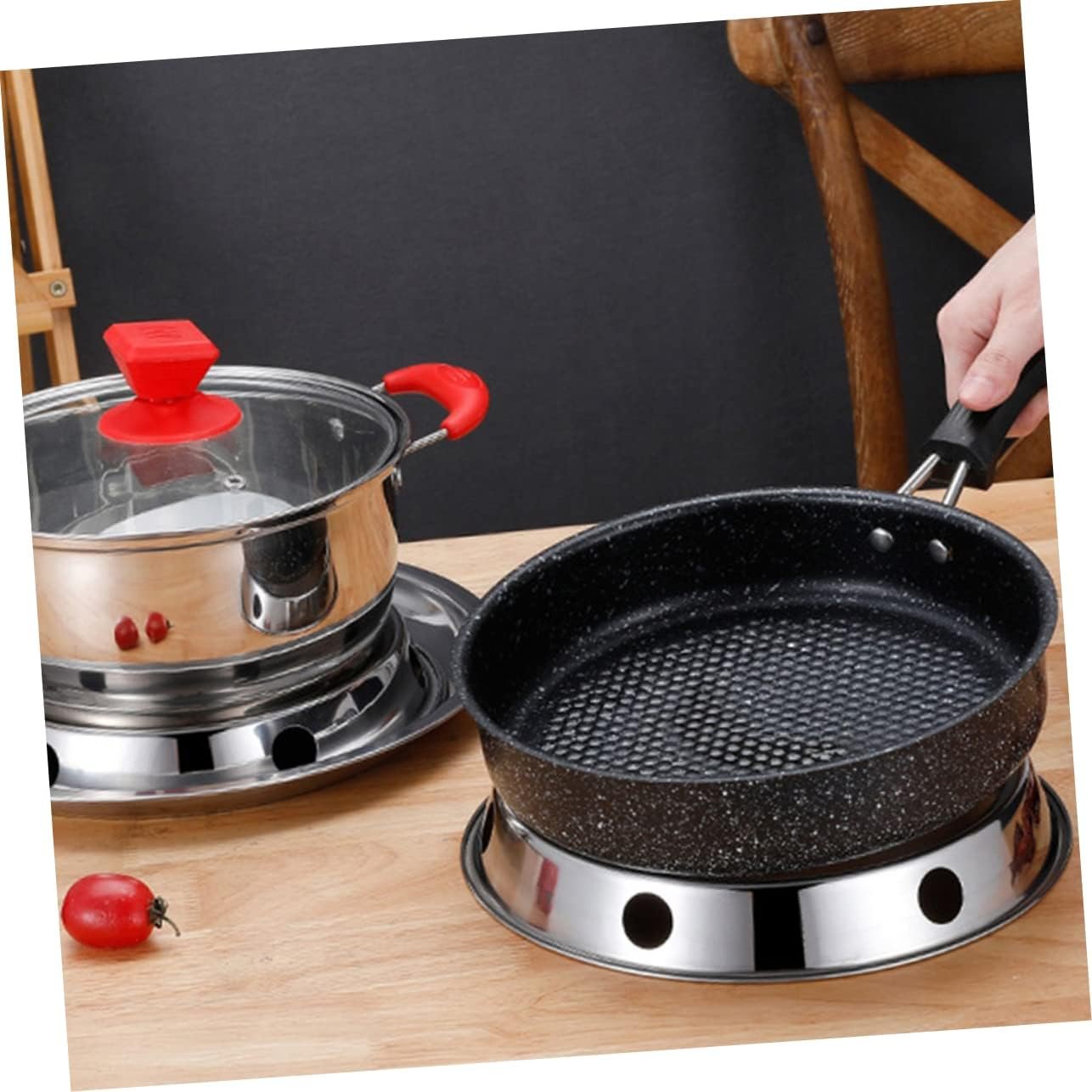 6 Pcs Wok Rack Trivet Heat-proof Wok Stand Wok for Induction Cooktop Heat- Pot Stand Pot Rack Wok Stove Ring Stove Stand Rack Wok Burner Ring Wok Ring Bracket Stainless Steel Steam 6 Pcs Wok Rack Trivet Heat-proof Wok Stand Wok for Induction Cooktop Heat- Pot Stand Pot Rack Wok Stove Ring Stove Stand Rack Wok Burner Ring Wok Ring Bracket Stainless Steel Steam