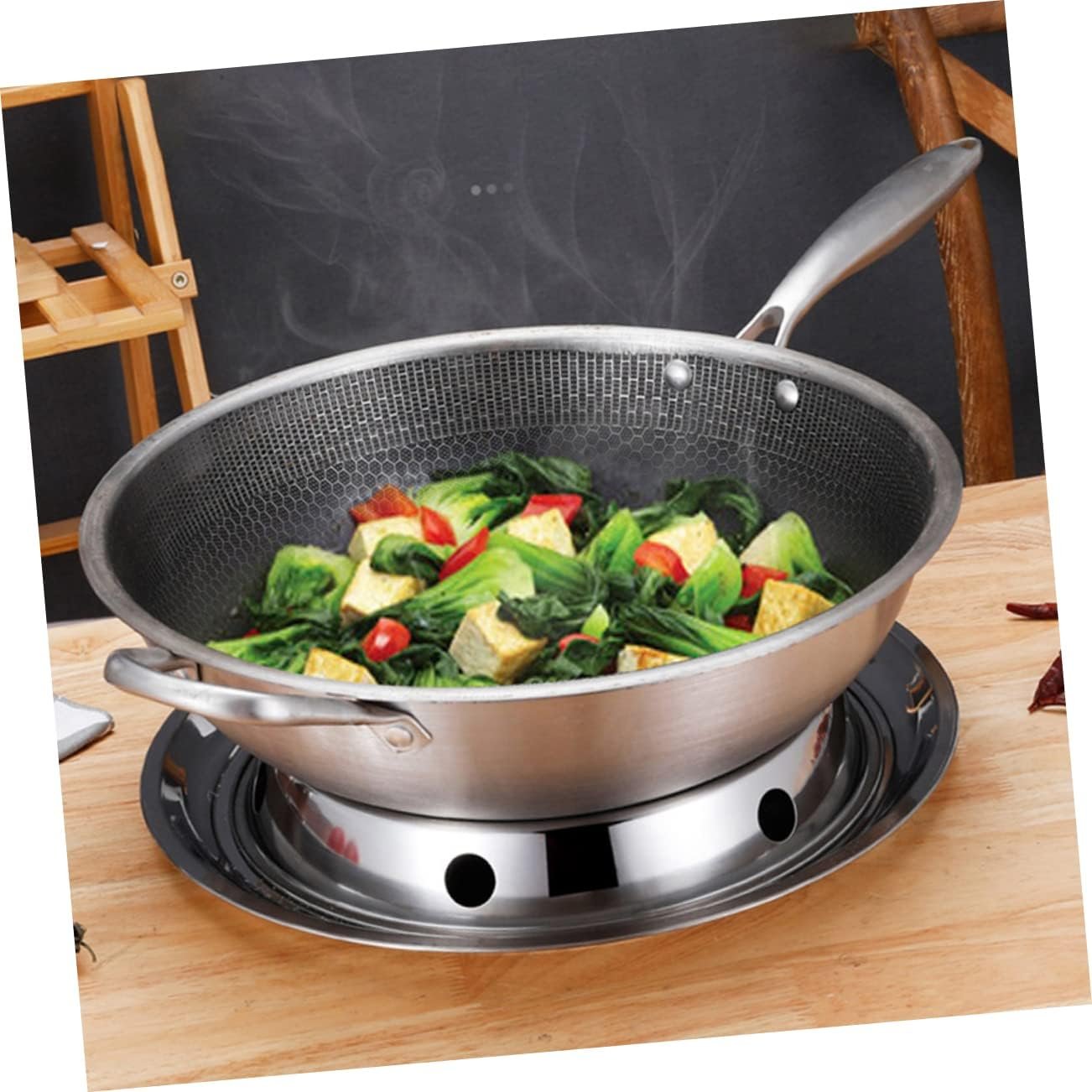 6 Pcs Wok Rack Trivet Heat-proof Wok Stand Wok for Induction Cooktop Heat- Pot Stand Pot Rack Wok Stove Ring Stove Stand Rack Wok Burner Ring Wok Ring Bracket Stainless Steel Steam 6 Pcs Wok Rack Trivet Heat-proof Wok Stand Wok for Induction Cooktop Heat- Pot Stand Pot Rack Wok Stove Ring Stove Stand Rack Wok Burner Ring Wok Ring Bracket Stainless Steel Steam