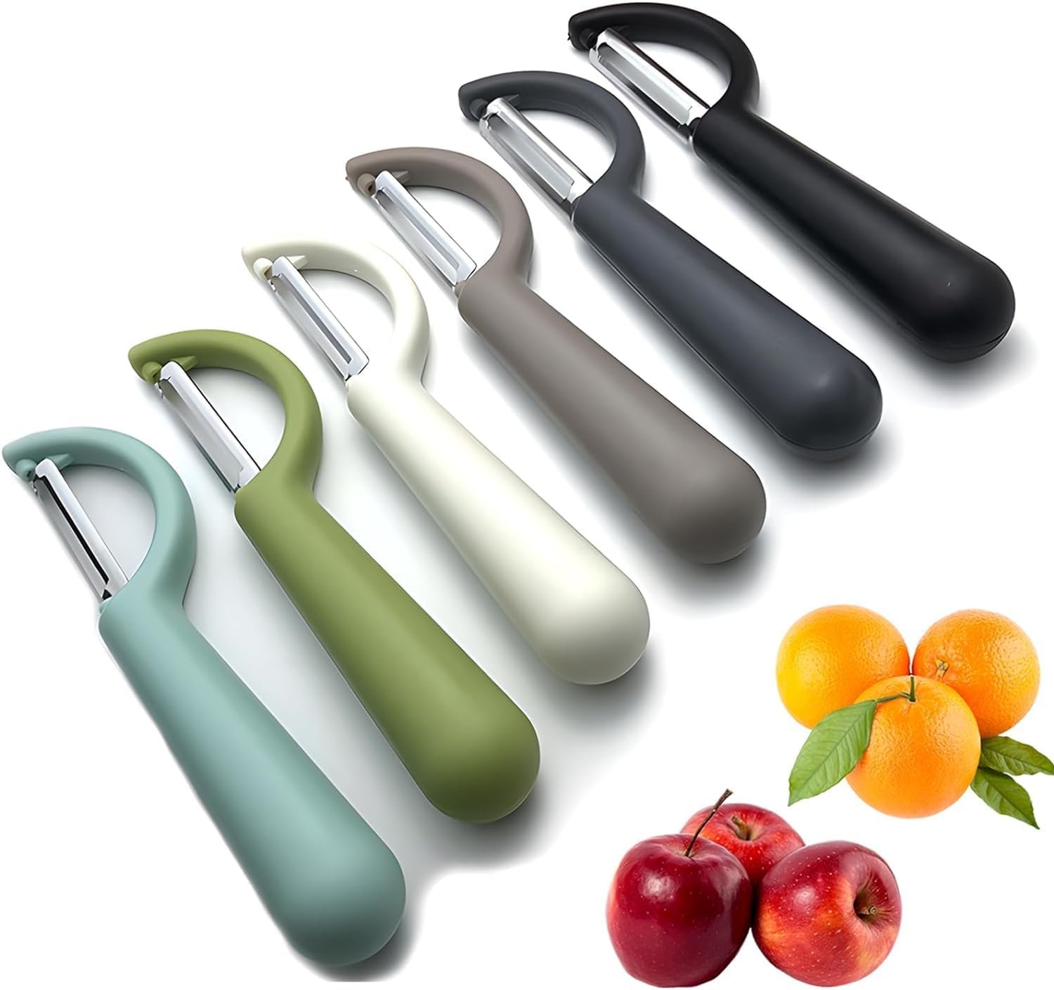6-Piece Vegetable Peelers for Kitchen,Stainless Steel Apple Peeler Set for Veggie Carrot Fruit Zucchini Cucumber Peeler Sharp Potatoes Potato Peeler Bulk with Non-Slip Handle (P) 6-Piece Vegetable Peelers for Kitchen,Stainless Steel Apple Peeler Set for Veggie Carrot Fruit Zucchini Cucumber Peeler Sharp Potatoes Potato Peeler Bulk with Non-Slip Handle (P)