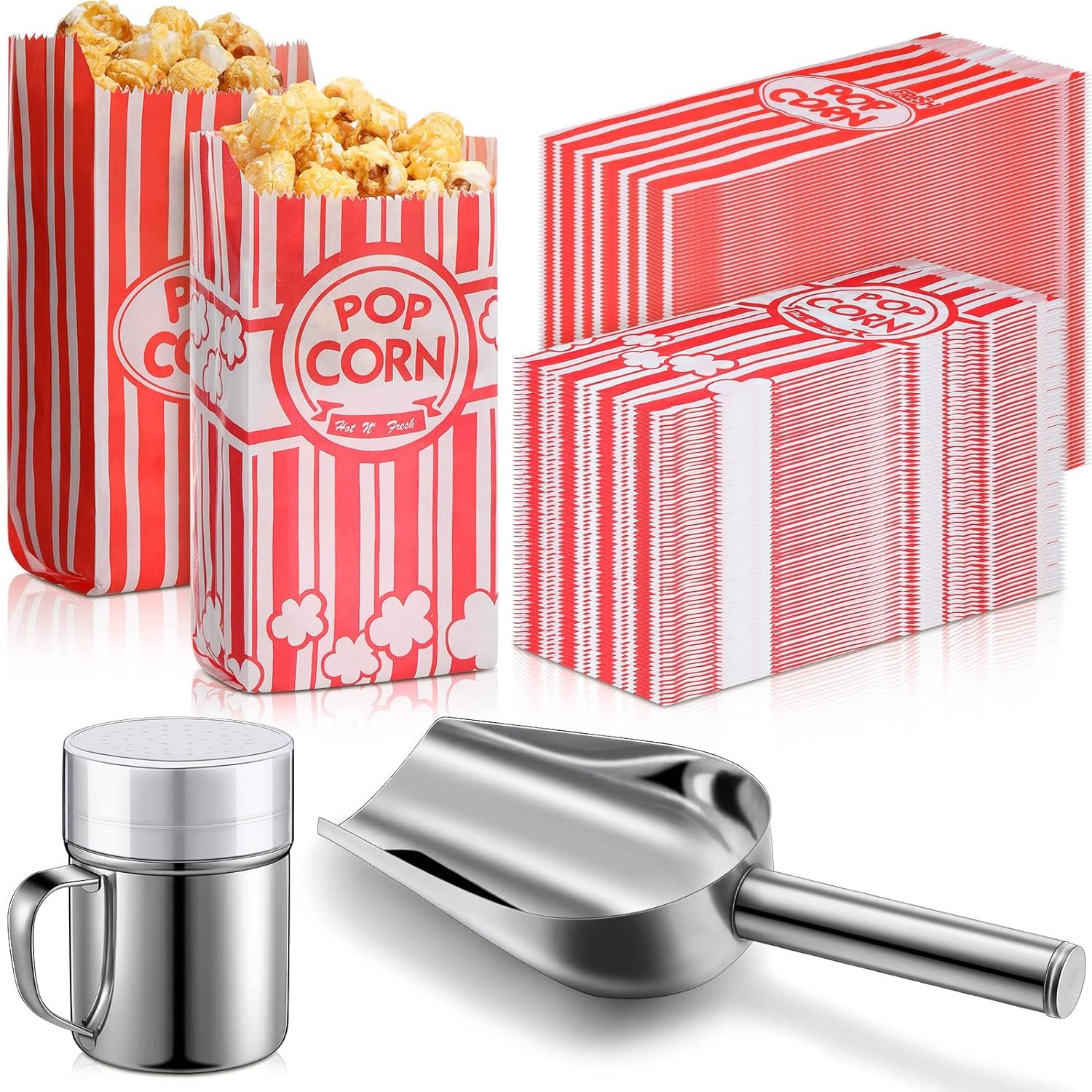 602 Pcs Popcorn Maker Supplies Set Includes 600 Popcorn Paper Bags 1 oz Popcorn Individual Bags 1 Popcorn Scoops 1 Popcorn Seasoning Dredge Shaker with Handle for Home Kitchen Movie Party Use 602 Pcs Popcorn Maker Supplies Set Includes 600 Popcorn Paper Bags 1 oz Popcorn Individual Bags 1 Popcorn Scoops 1 Popcorn Seasoning Dredge Shaker with Handle for Home Kitchen Movie Party Use