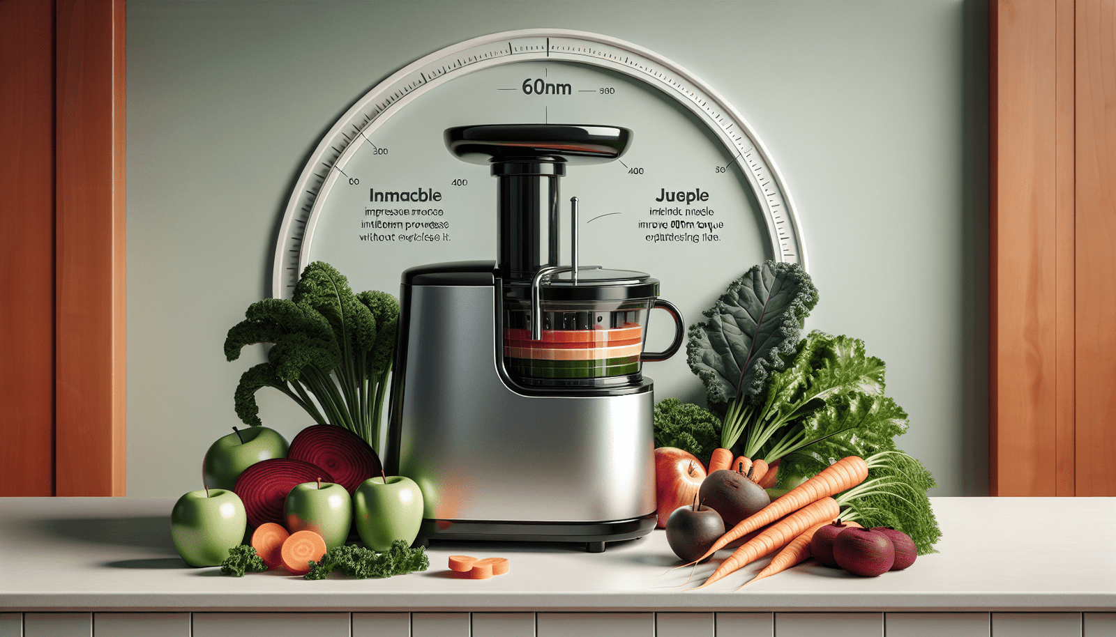 60NM Masticating Juicer - Low Noise, Space-Saving, Easy Cleaning, 20oz Cup, BPA-Free - Silver