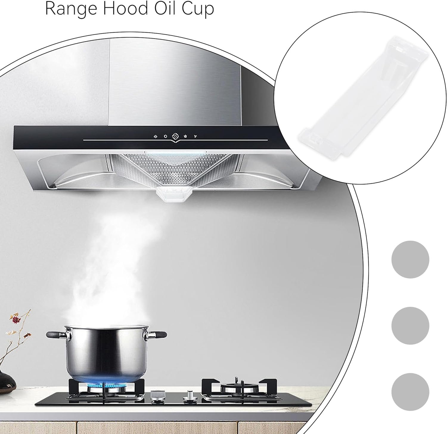 6.1x1.5inch Transparent Plastic Hood Oil Collection Universal Type Rectangle Hood Oil Cup for Kitchen