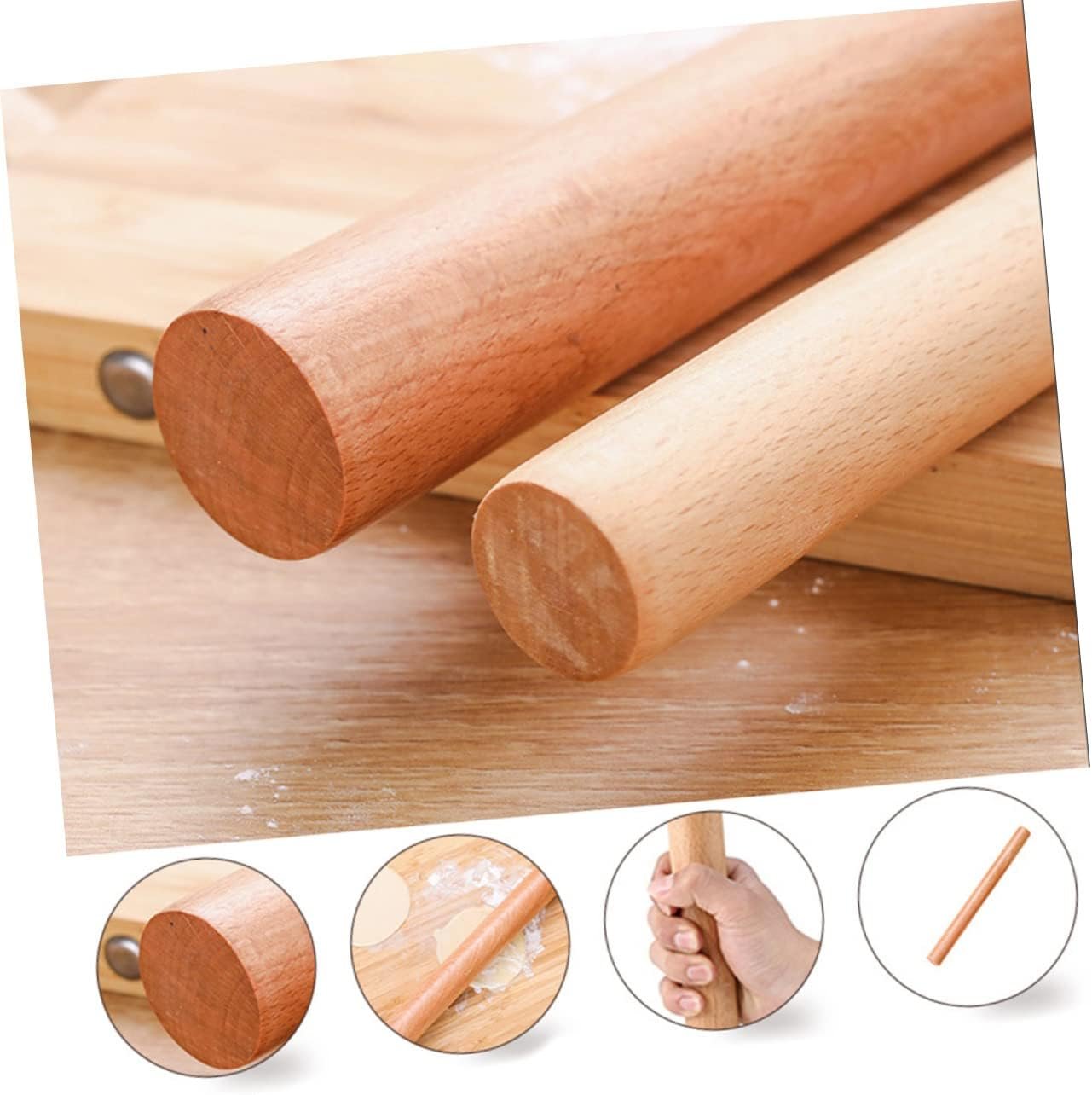 6pcs Metal Rolling Pin Wooden Dough Roller Wood Baking Supplies Cooking Wood Roller Pizza Rolling Pins Pasta Rolling Pin Pastry Wood Roller Dumpling Bamboo Mesh Pad