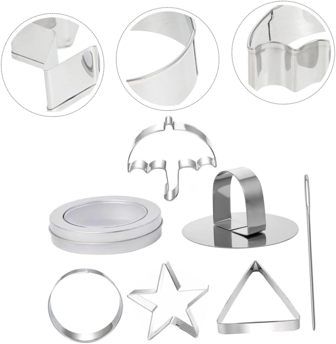 7pcs Sugar Cookie Tools Cakesicles Mold Vegetable Cutter Triangle Cookie Cutters Korean Sponge Sugar Biscuit Diy Mold Baking Tool Metal Stainless Steel Sandwich Candy Box