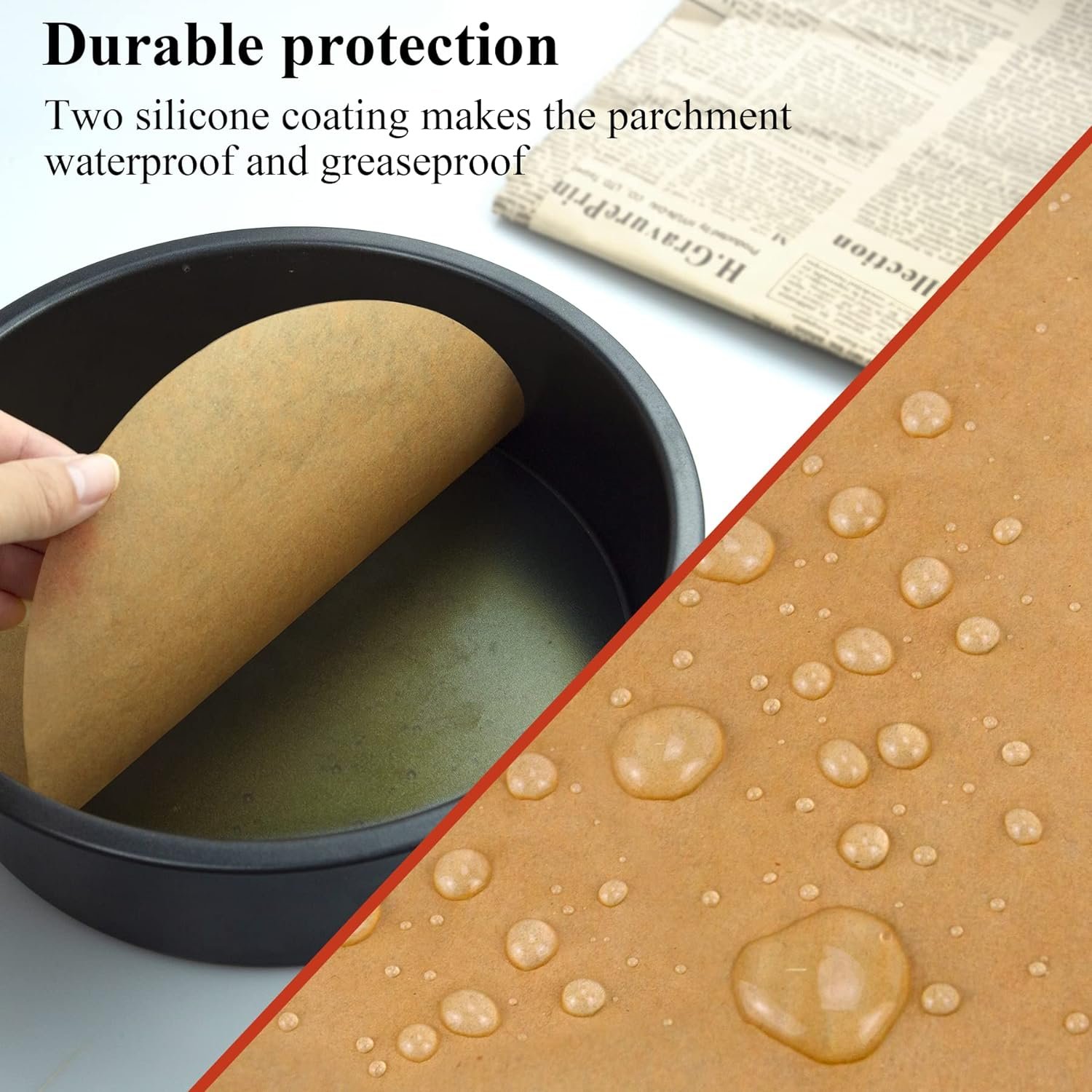 8 Inch Parchment Paper Rounds, 100PCS Unbleached and Non Stick Baking Parchment Rounds, Precut Round Parchment Paper for Baking Sheets Round, Cake Pans, Springform Pan, Bamboo Steamer
