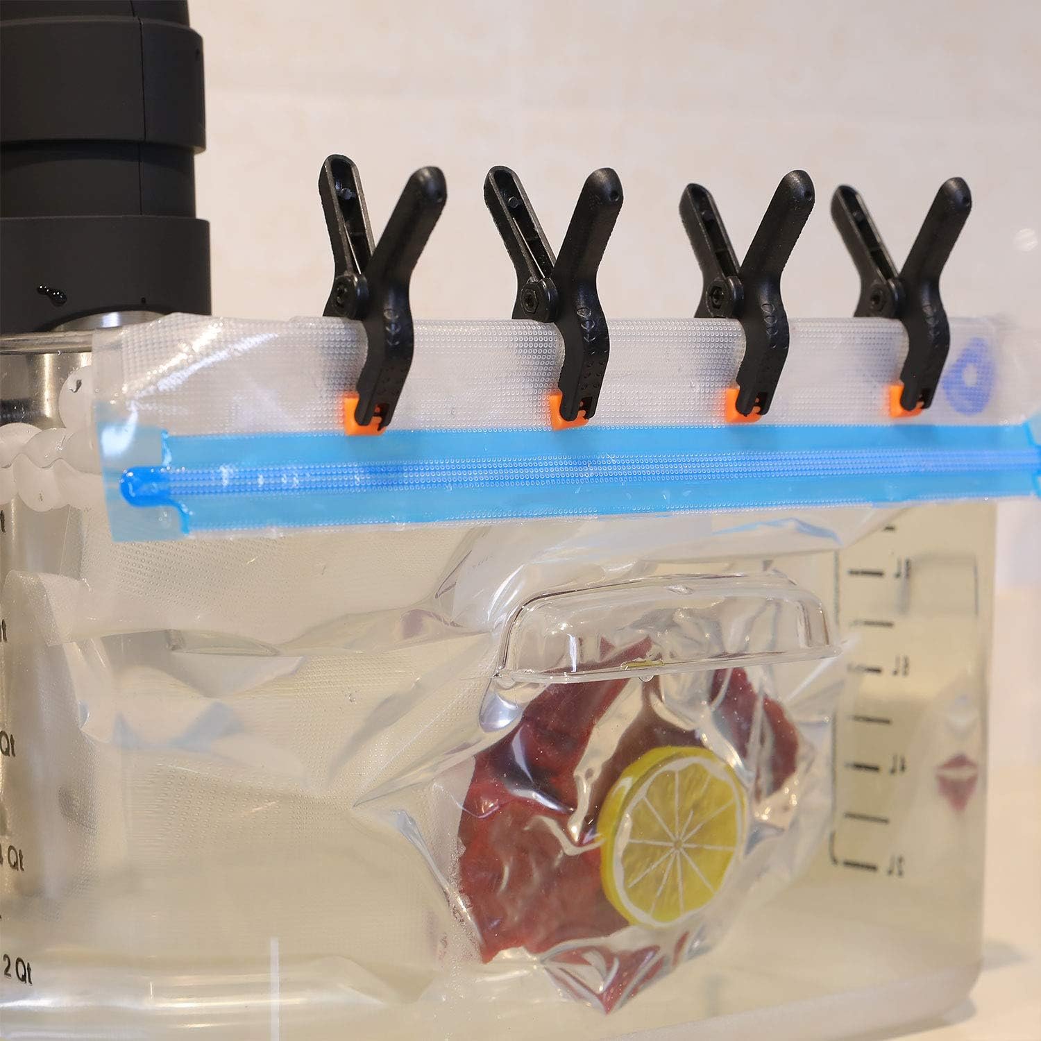 8 Pack Sous Vide Cooking Clips for Immersion Circulator Precision Cooker, Sous Vide Weights Clamps Cooker Case Compatible with Anova, ChefSteps Joule, Gramercy Kitchen, Gourmia (2.6 x 2.2 Inch)