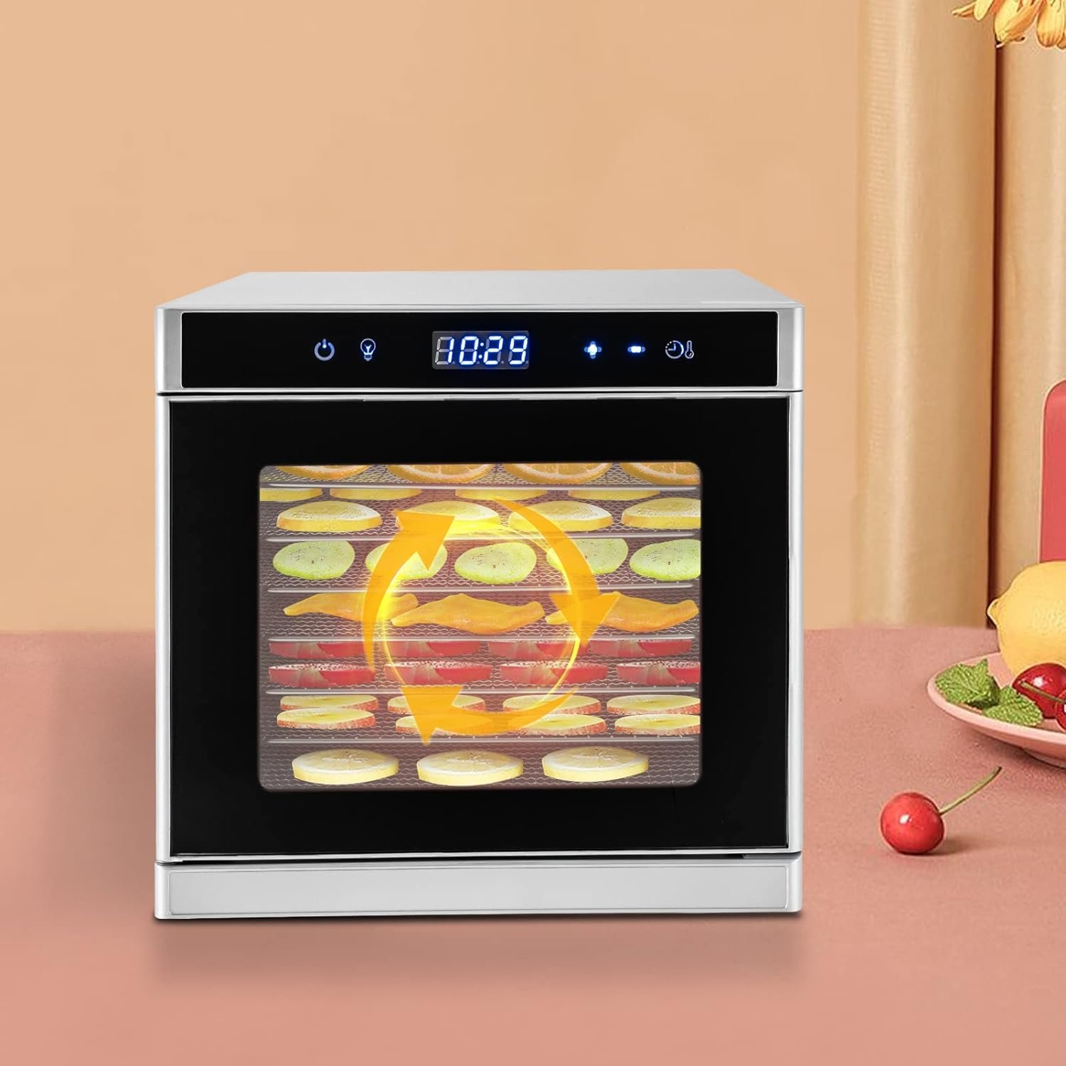 8 Trays Food Dehydrators for Food and Jerky,Fruit,Veggies,Meat,Durable Food-grade Stainless Steel Dryer Machine with 24H Adjustable Digital Timer,95ºF-167ºF Temp Control, Safety Over Heat Protection 8 Trays Food Dehydrators for Food and Jerky,Fruit,Veggies,Meat,Durable Food-grade Stainless Steel Dryer Machine with 24H Adjustable Digital Timer,95ºF-167ºF Temp Control, Safety Over Heat Protection