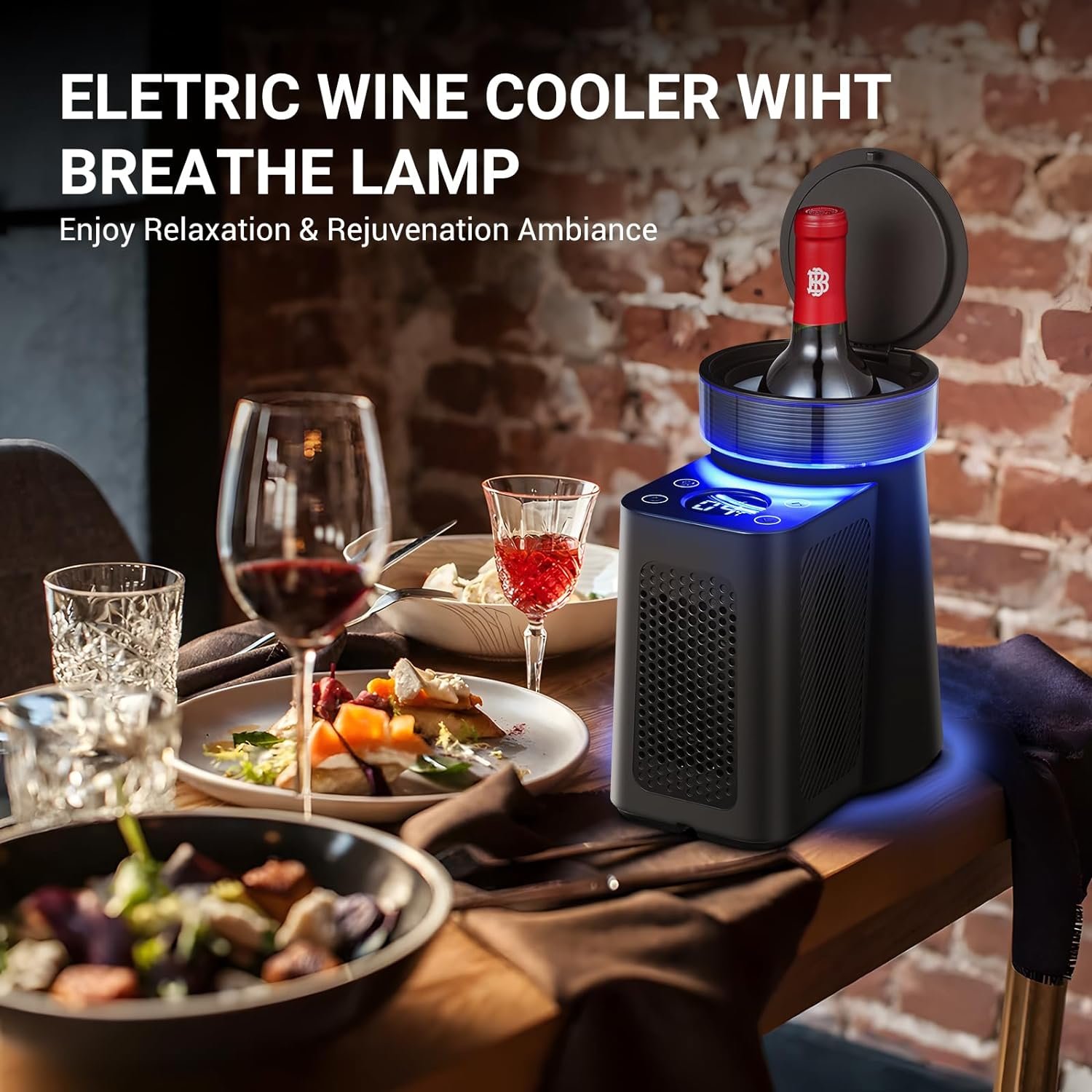 AAOBOSI Wine Chiller Electric, Portable Wine Bottle Chiller for 750ml Wine, Single Bottle Wine Cooler with Home Power Cord Car Power Cord, Gift for Wine Lovers AAOBOSI Wine Chiller Electric, Portable Wine Bottle Chiller for 750ml Wine, Single Bottle Wine Cooler with Home Power Cord Car Power Cord, Gift for Wine Lovers