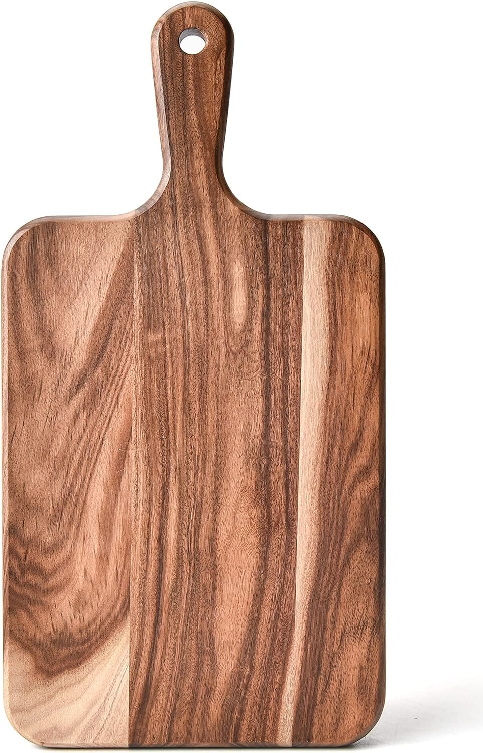 Acacia Wood Cutting Board - Wooden Kitchen Cutting Board for Meat, Cheese, Bread, Vegetables Fruits-Charcuterie Board Cheese Serving Board with Handle,14”x7”