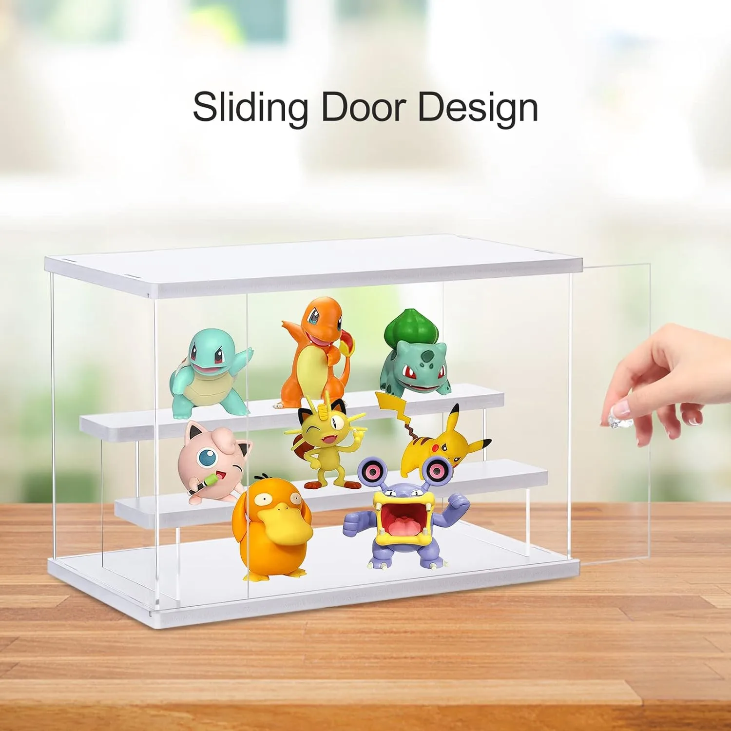 acrylic-display-case-stand-funko-pop-display-case-with-2-ladder-shelves-clear-dustproof-protection-storage-display-box-f - Cooking Appliance World