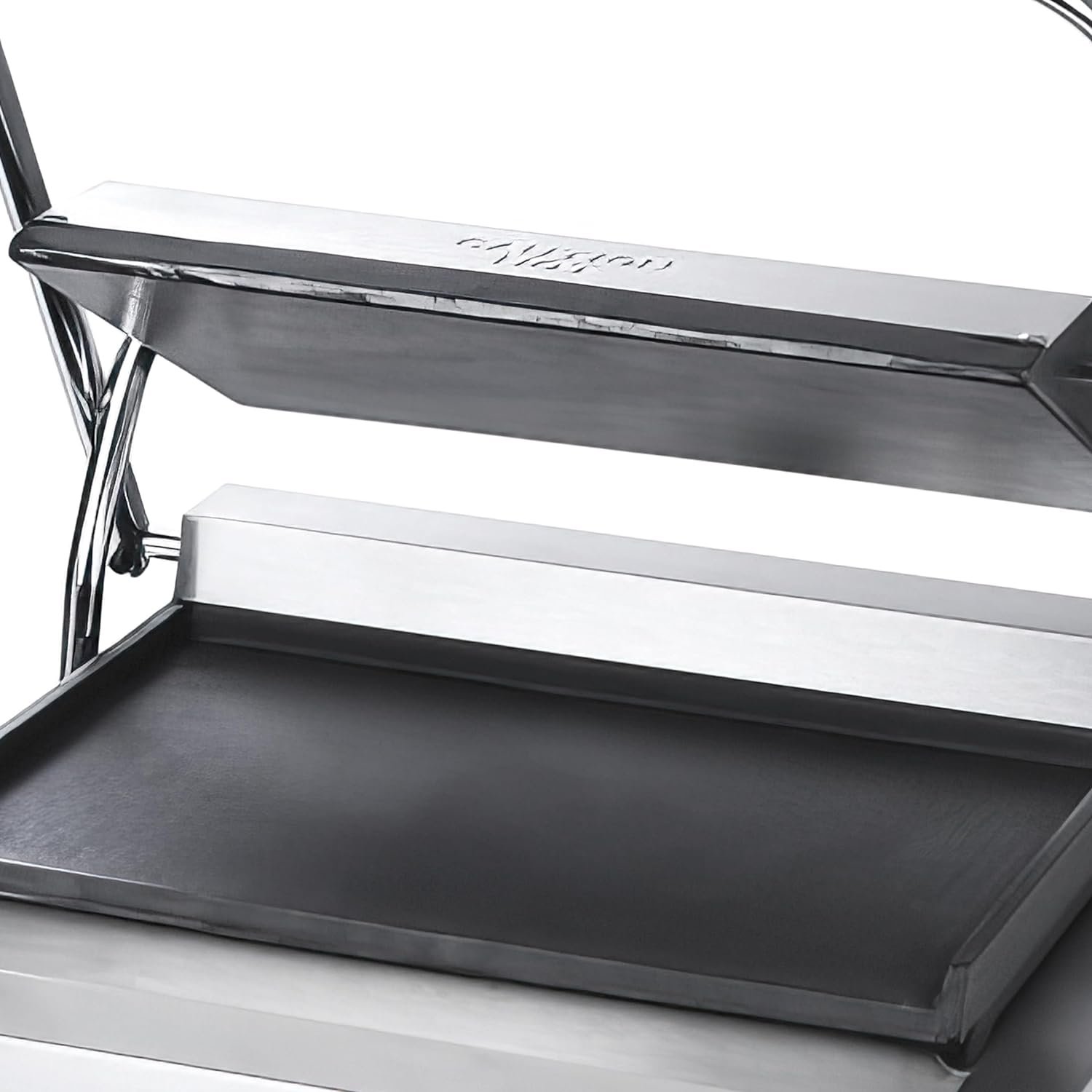 Adcraft SG-811E/F Smooth Electric Panini Grill, Panini Press with Cast Iron Smooth Flat Plates, Stainless Steel, 1750-Watts, 120v, NSF