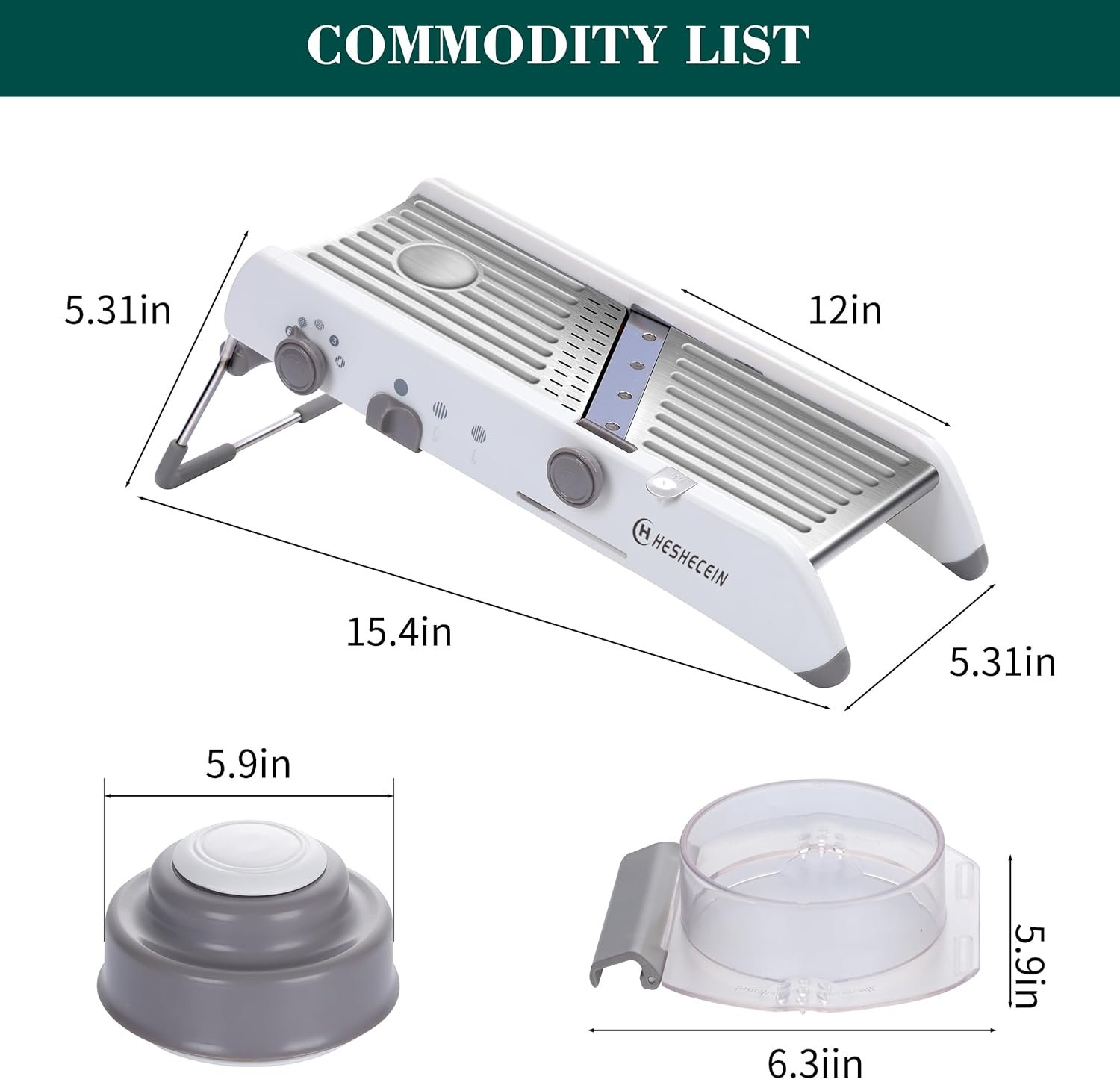 Adjustable Mandoline Slicer for Kitchen,Stainless Steel Vegetable Chopper - Food Chopper,Vegetable Slicer,Mandolin,Veggie Chopper with Waffle Maker| French Fry Cutter(WHITE)