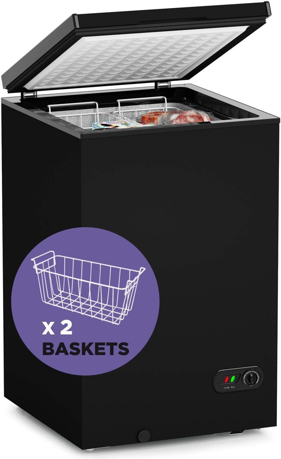 ADT Chest Freezer Free-Standing Top Door Freezers 6.8℉ to -4℉ (Black, 3.5 Cubic Feet) ADT Chest Freezer Free-Standing Top Door Freezers 6.8℉ to -4℉ (Black, 3.5 Cubic Feet)