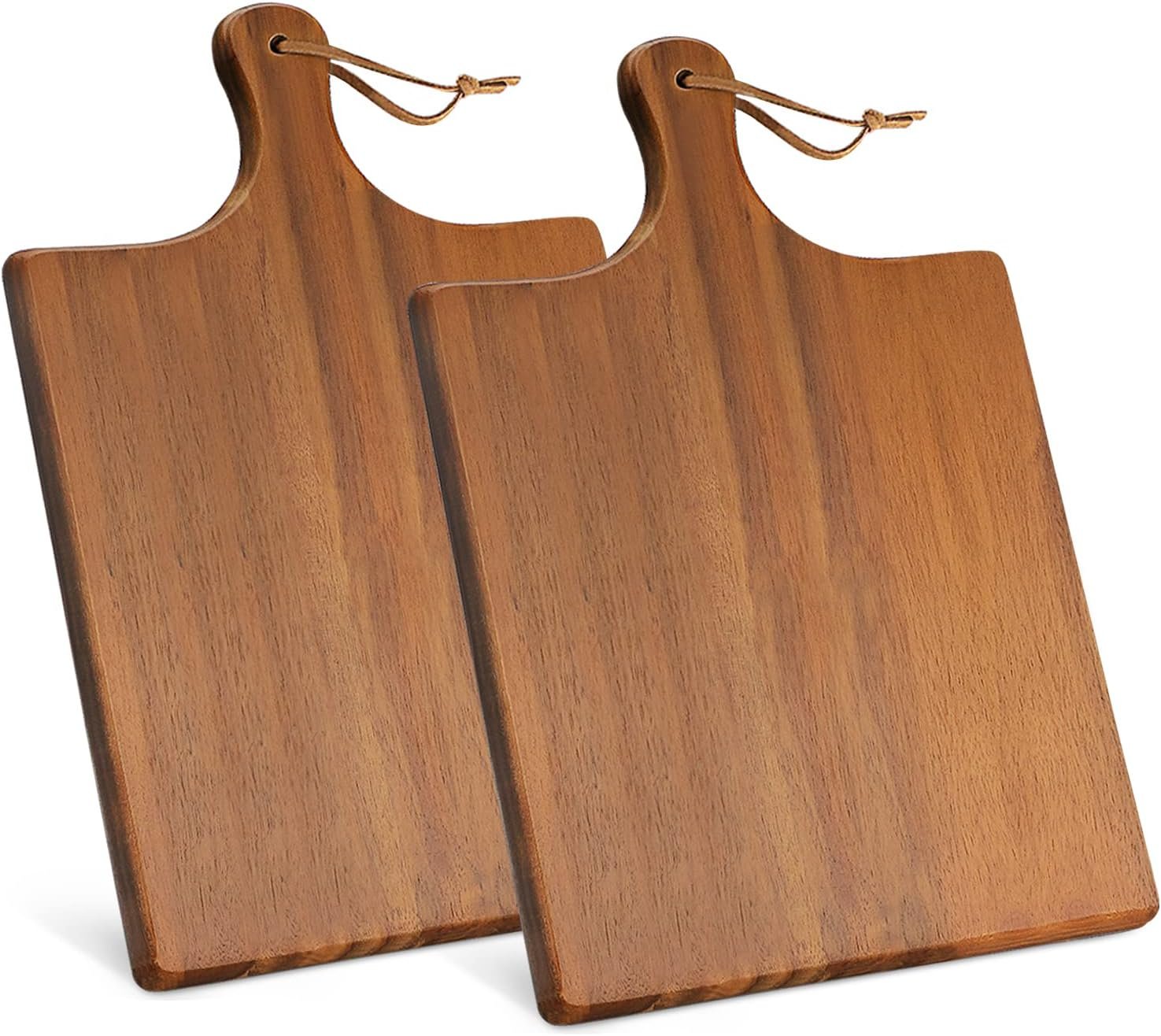 AIDEA Wood Cutting Board Large Charcuterie Board with Handle(17x11) 2Pack Dark Brown