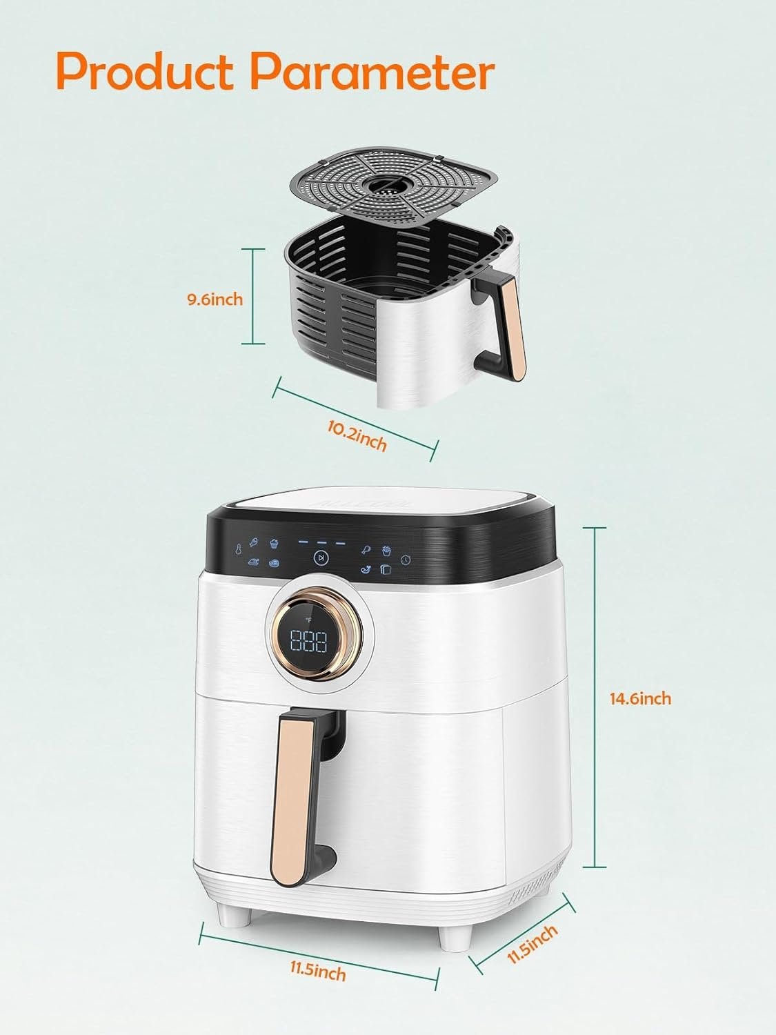 Air Fryer 4.5 QT Fit for 2-4 People Easy to Use with 8 Cooking References Auto Shutoff Blue Air Fryer Air Fryer 4.5 QT Fit for 2-4 People Easy to Use with 8 Cooking References Auto Shutoff Blue Air Fryer