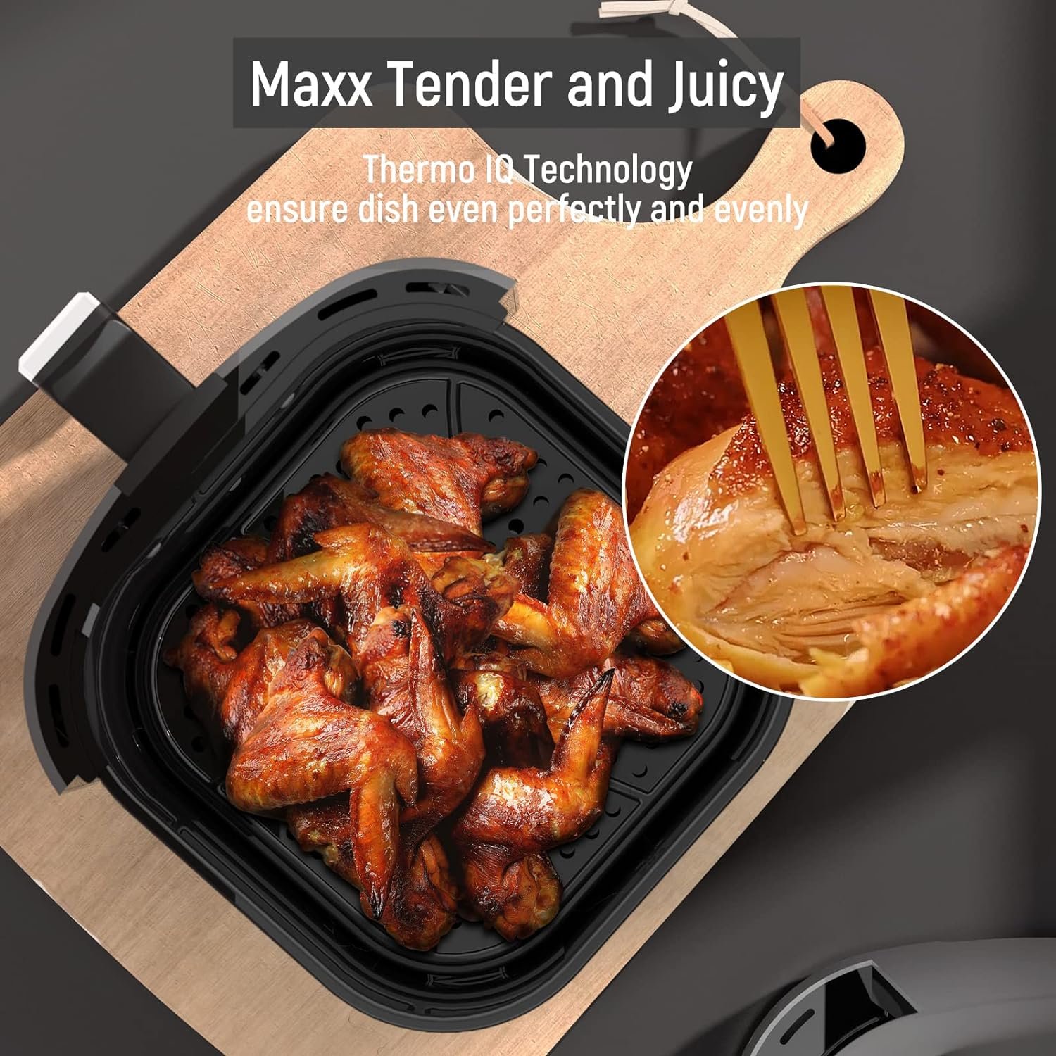 Air Fryer, Fabuletta 9 Cooking Functions Electric Air Fryers, Shake Reminder, Powerful 1550W Electric Hot Air Fryer Oilless Cooker, Tempered Glass Display, Dishwasher-Safe  Nonstick, 4 Quart