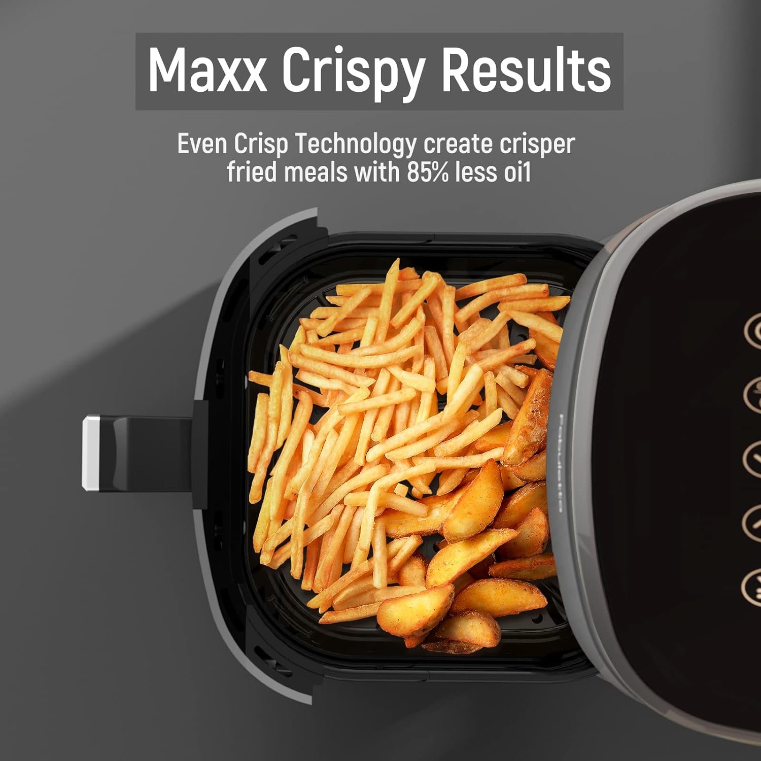 Air Fryer, Fabuletta 9 Cooking Functions Electric Air Fryers, Shake Reminder, Powerful 1550W Electric Hot Air Fryer Oilless Cooker, Tempered Glass Display, Dishwasher-Safe  Nonstick, 4 Quart