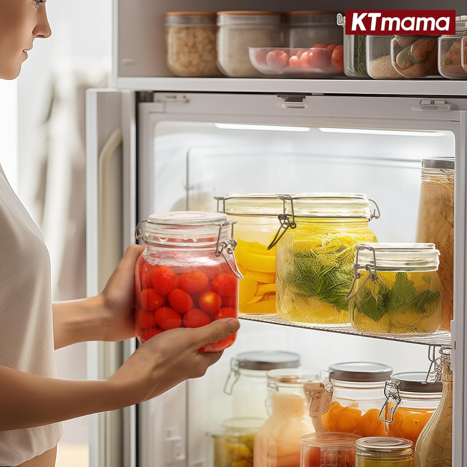 Airtight Glass Canister Set of 3 with Lids 50oz Clear Food Storage Jars Square, Kitchen  Pantry Organization Food Storage Container for Canning, Sugar, Flour, Pasta, Candy, Cereal, Coffee