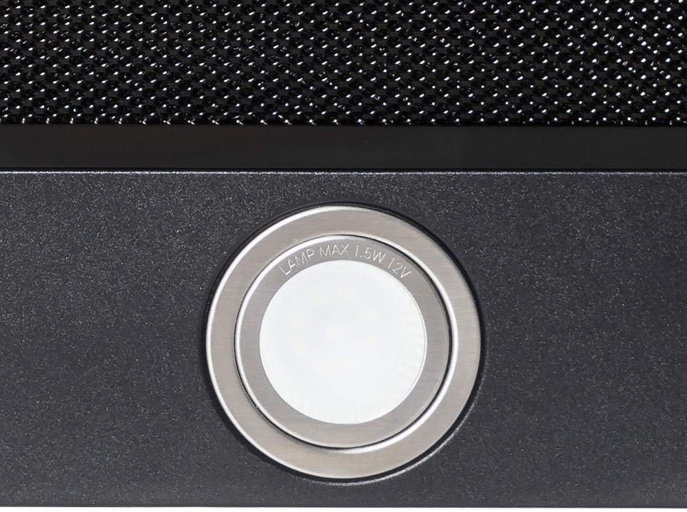 AKDY Convertible Kitchen Wall Mount Range Hood in Black Painted Stainless Steel with Lights and Carbon Filters (30 in.)