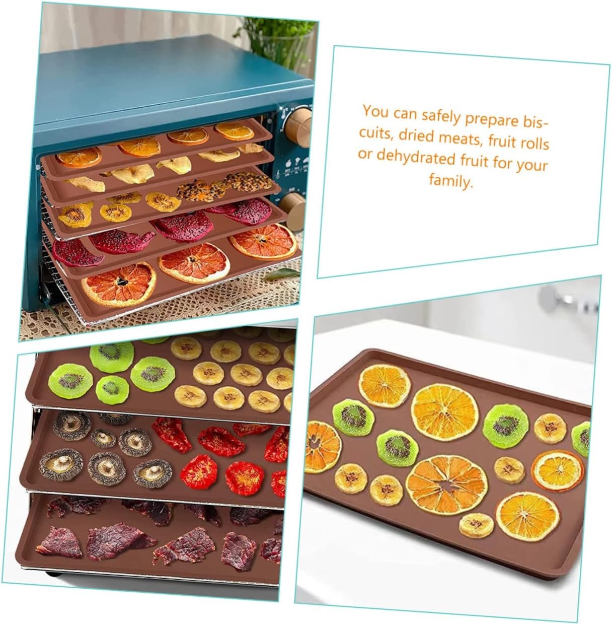 Alipis 9 Pcs Dryer Silicone Mat Dryer Mats Silicone Tray Dehydrator Trays Dehydrators for Food Non Stick Baking Pan Silicone Baking Pan Meat Dehydrator Fruit Dehydration Tray