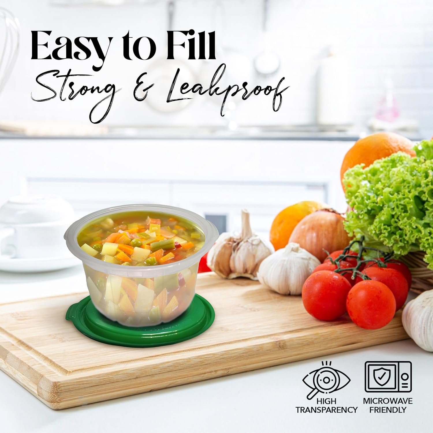 Alpine Cuisine Round Food Storage Containers with 6 Lids  6 Bodies 12-Piece 50oz (1478ml) | A Versatile  Convenient Kitchen Organization Solution | Food Prep Storage Containers - Dishwasher Safe Alpine Cuisine Round Food Storage Containers with 6 Lids  6 Bodies 12-Piece 50oz (1478ml) | A Versatile  Convenient Kitchen Organization Solution | Food Prep Storage Containers - Dishwasher Safe