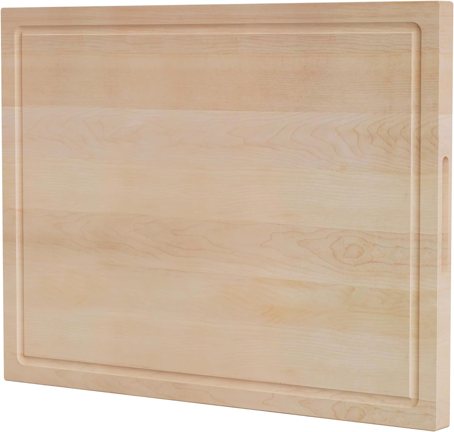 American Hard Maple Wood Cutting Board for Kitchen - Beeswax Conditioned, PFAS-Free, Extra Large Size 20-inch by Ziruma