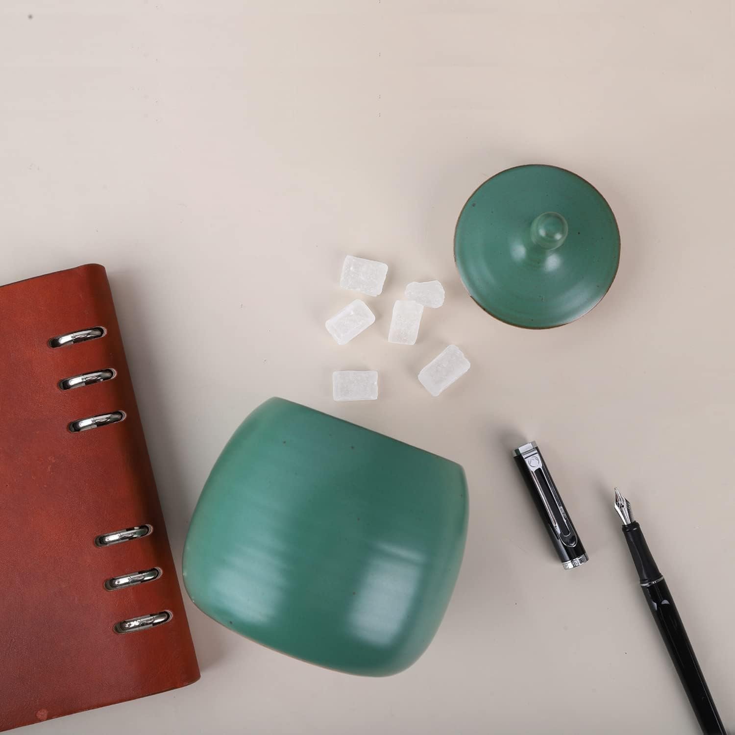 Amoysanli Kitchen Canisters Vintage Ceramic Food Storage Jar with Airtight Lid for Tea, Coffee, Herb, Sugar, Spice, Nuts (Ancient Green) Amoysanli Kitchen Canisters Vintage Ceramic Food Storage Jar with Airtight Lid for Tea, Coffee, Herb, Sugar, Spice, Nuts (Ancient Green)