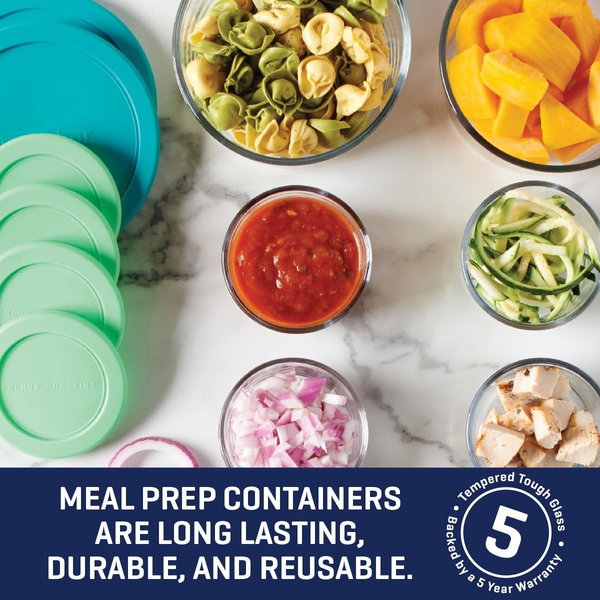 Anchor Hocking 12 Piece Glass Storage Containers with Lids (6 Glass Food Storage Containers 6 Red SnugFit Lids) Anchor Hocking 12 Piece Glass Storage Containers with Lids (6 Glass Food Storage Containers 6 Red SnugFit Lids)