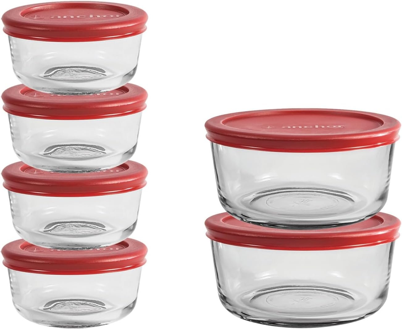 Anchor Hocking 12 Piece Glass Storage Containers with Lids (6 Glass Food Storage Containers 6 Red SnugFit Lids) Anchor Hocking 12 Piece Glass Storage Containers with Lids (6 Glass Food Storage Containers 6 Red SnugFit Lids)