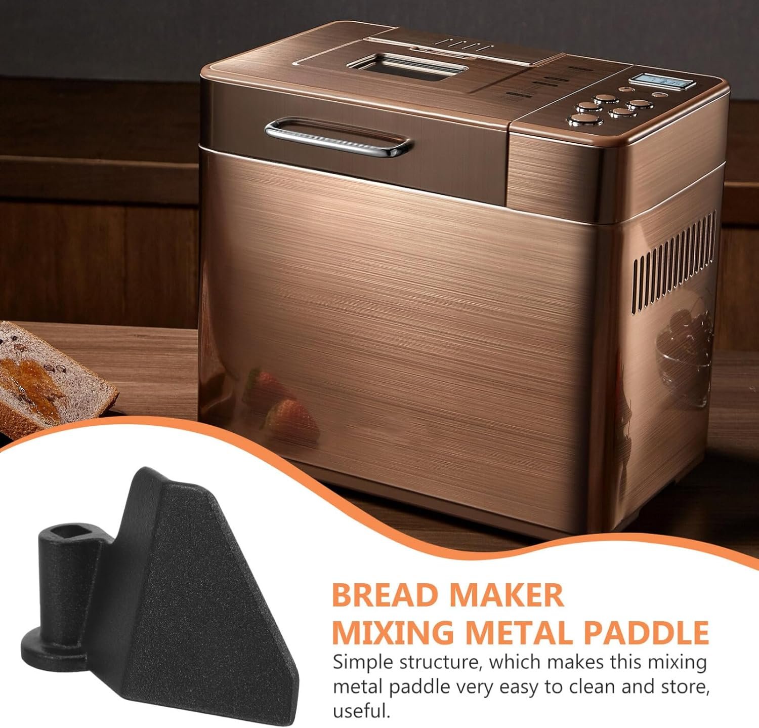 Angoily Tool Belts Leash Bread Maker Machine Stir Sticks Leather Belt Bread Maker Stirring Rod Bread Maker Stirring Parts Bread Maker Metal Paddle Bread Maker Part Aluminum Mix Supplies