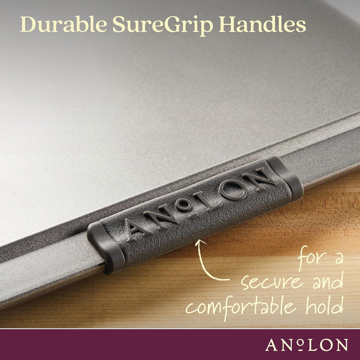 Anolon Advanced Nonstick Bakeware with Grips, Nonstick Cookie Sheet / Baking Sheet - 14 Inch x 16 Inch, Gray,54717 Anolon Advanced Nonstick Bakeware with Grips, Nonstick Cookie Sheet / Baking Sheet - 14 Inch x 16 Inch, Gray,54717