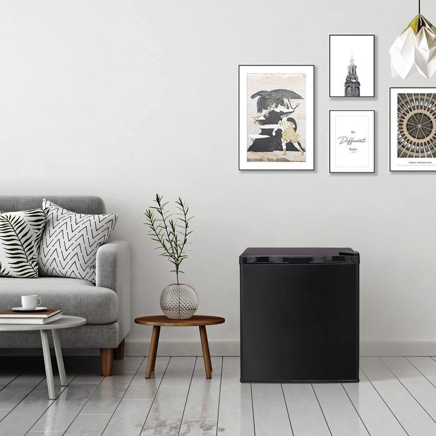 Antarctic Star Compact Chest Upright Freezer Single Door Reversible Stainless Steel Door, Compact Adjustable Removable Shelves for Home Office, 1.1 cu.Black